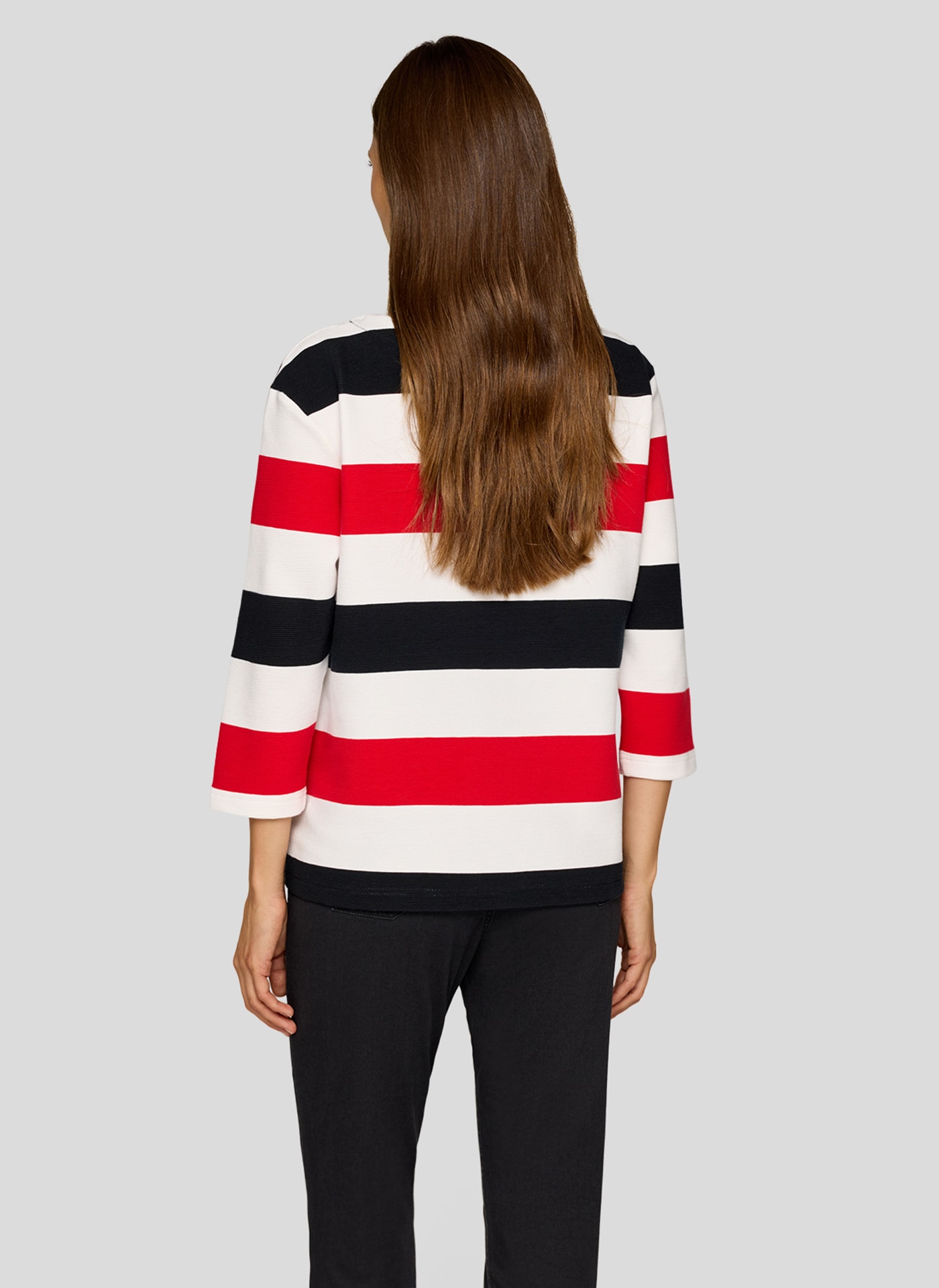 Rabe 3/4-Arm-Shirt gerippte Struktur