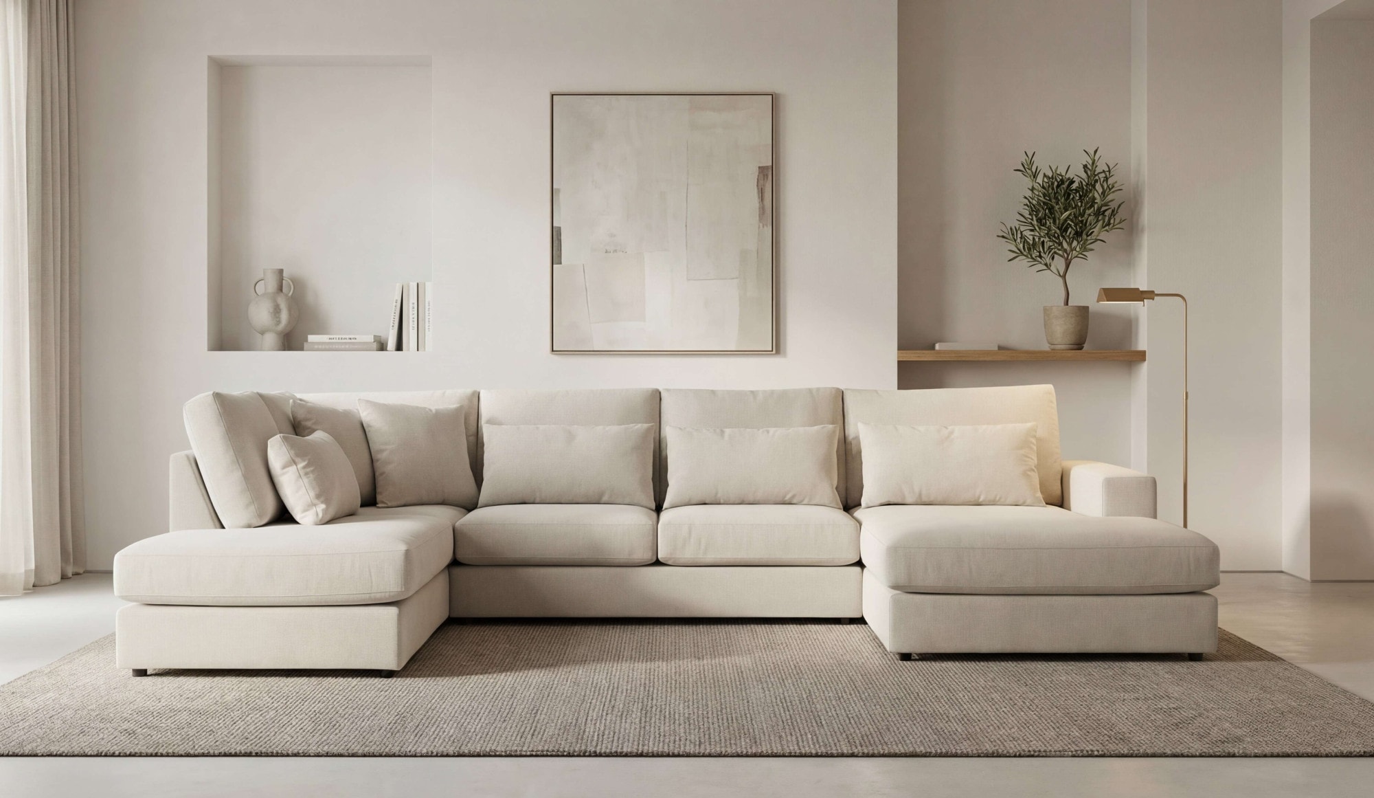 GOODproduct Paysage de salon »Nivette, weiches Chenille« Breite 386 cm, U-Form, bodentief, 6 Zierkissen inkl.