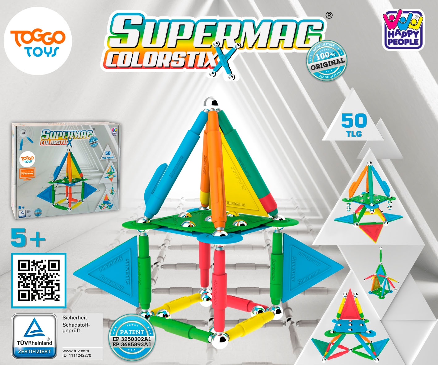 Happy People Magnetspielbausteine »Supermag Color Stix« Made in Europe