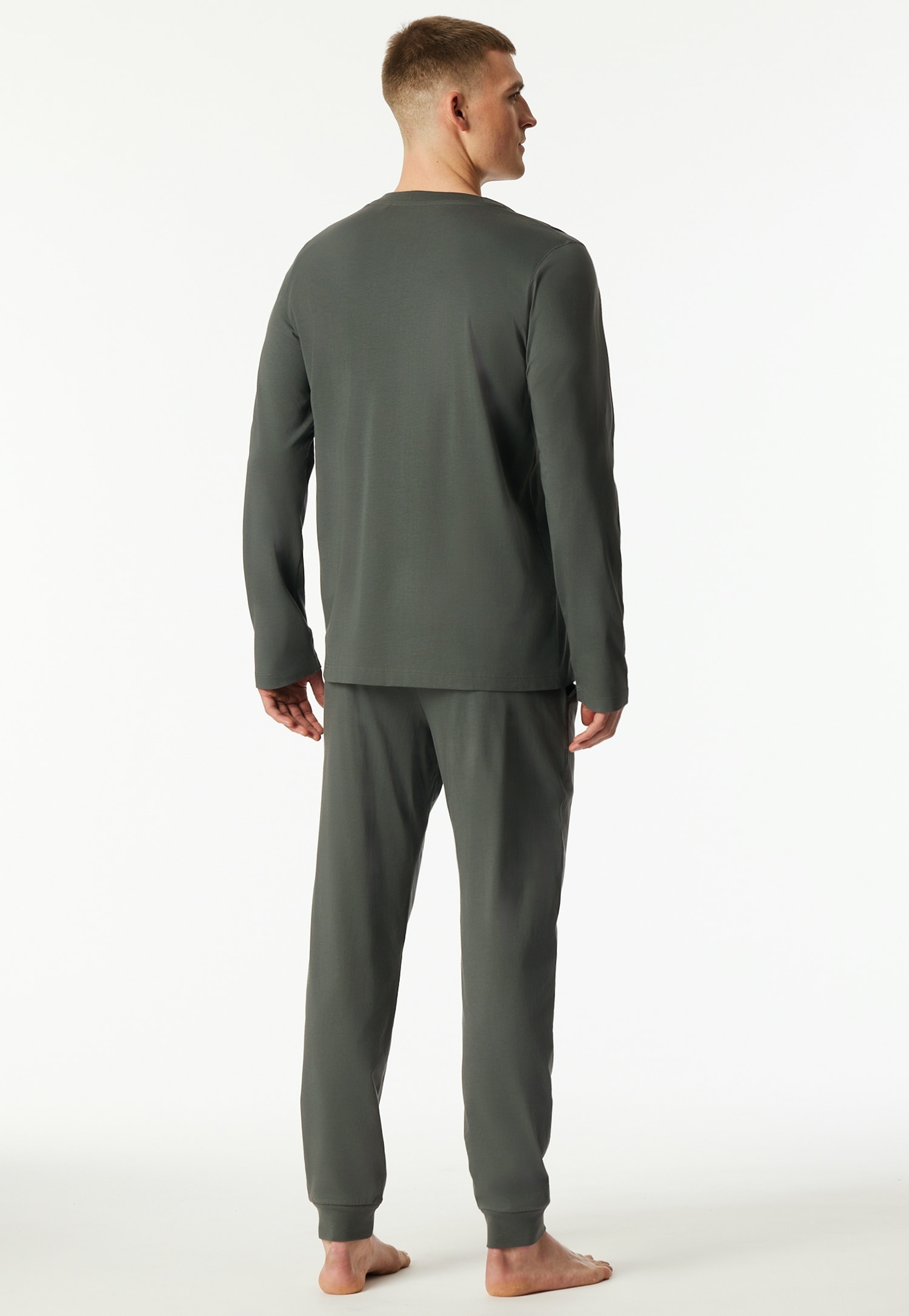 Schiesser Pyjama »Modern Nightwear« 2 pièces seitliche Taschen, Brusttasche, Langarm, Baumwolle, Single Jersey