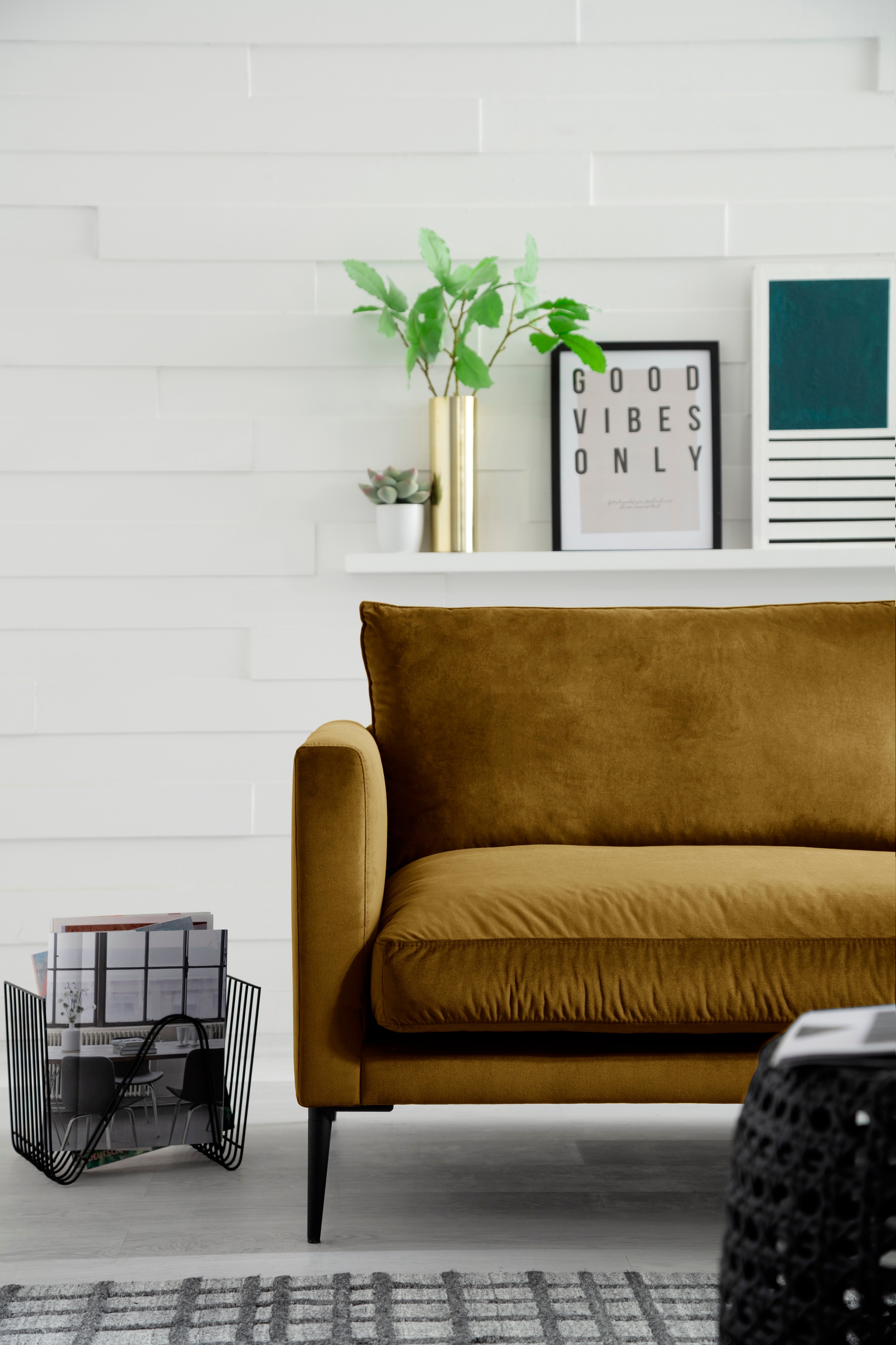 Trends by HG Polsterecke »Svea L-Form« Recamiere rechts oder links, mit Metallfuss, frei im Raum stellbar