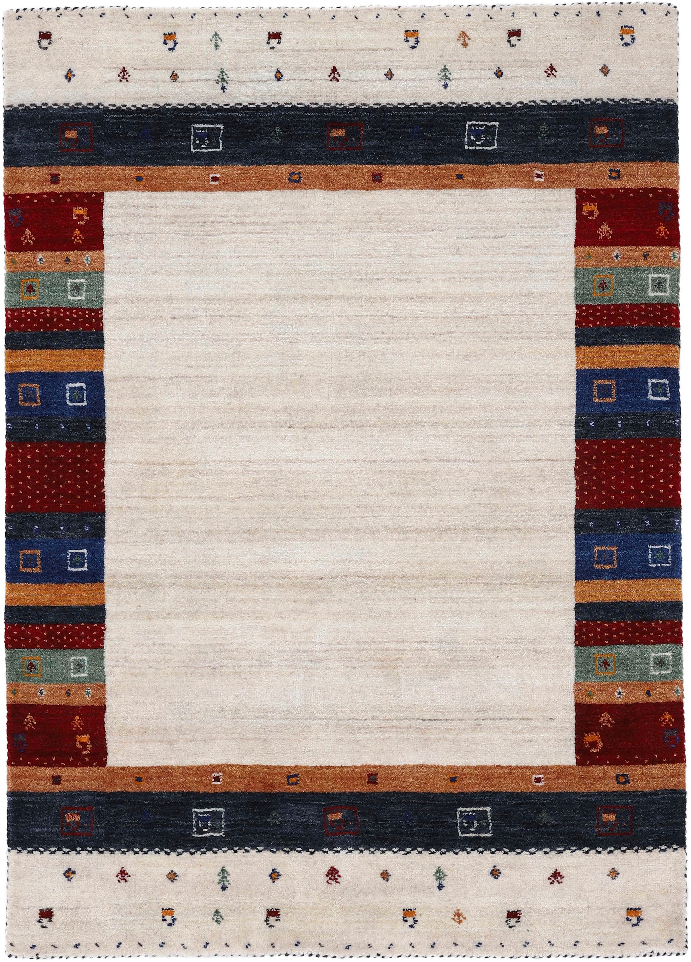 carpetfine Wollteppich »Gabbeh Nura« rechteckig 15 mm Höhe Sehr weicher Flor