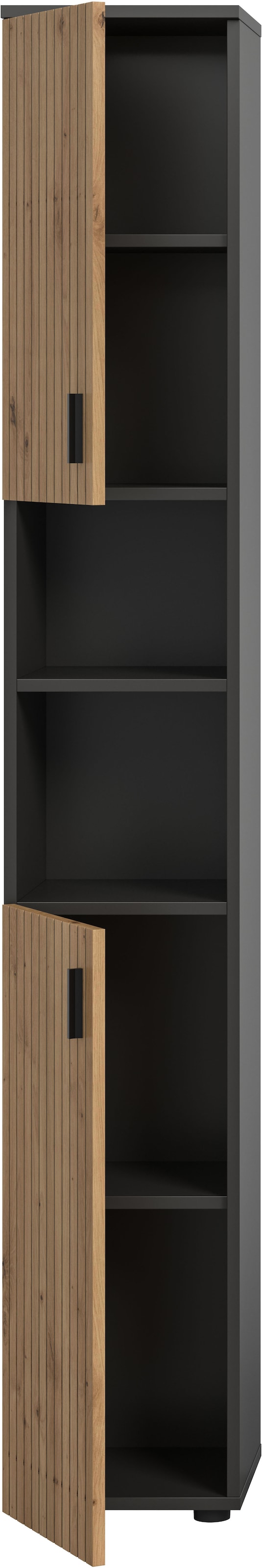 welltime Armoire haute »MANI, Höhe: 192 cm, Paneeloptik, 2 offene Fächer, 2 Türen« 1 cuis tlg. Armoire haute, armoire de salle de bain, salle de bain