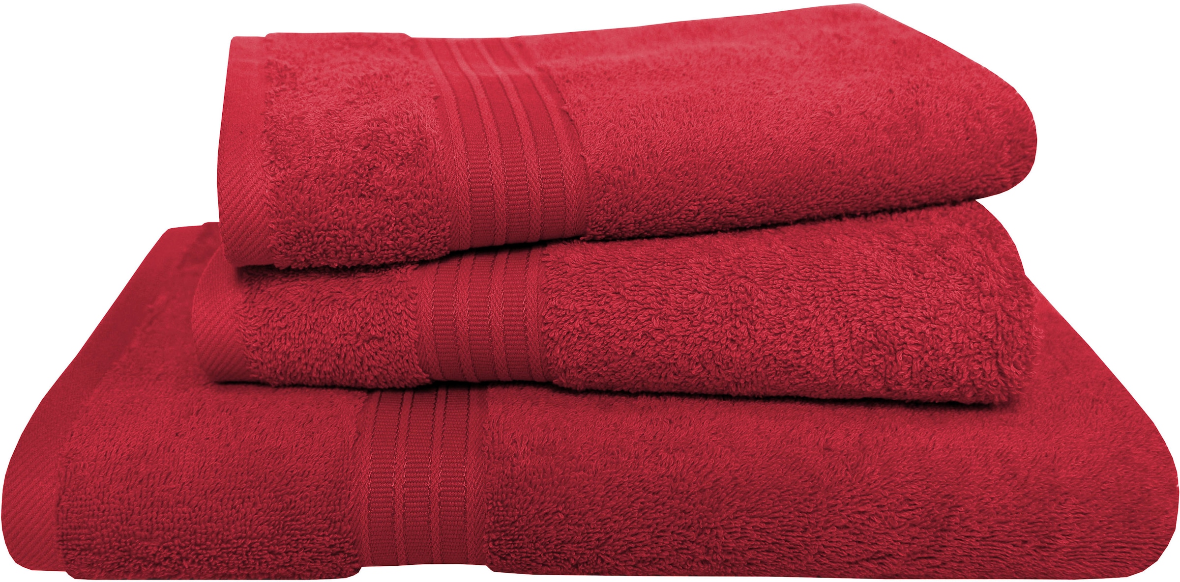 Dyckhoff Set de serviettes »Siena« Set 3 cuis Frottee mit Bordüre; 2 Handtücher (50x100cm), 1 Duschtuch (70x140cm)