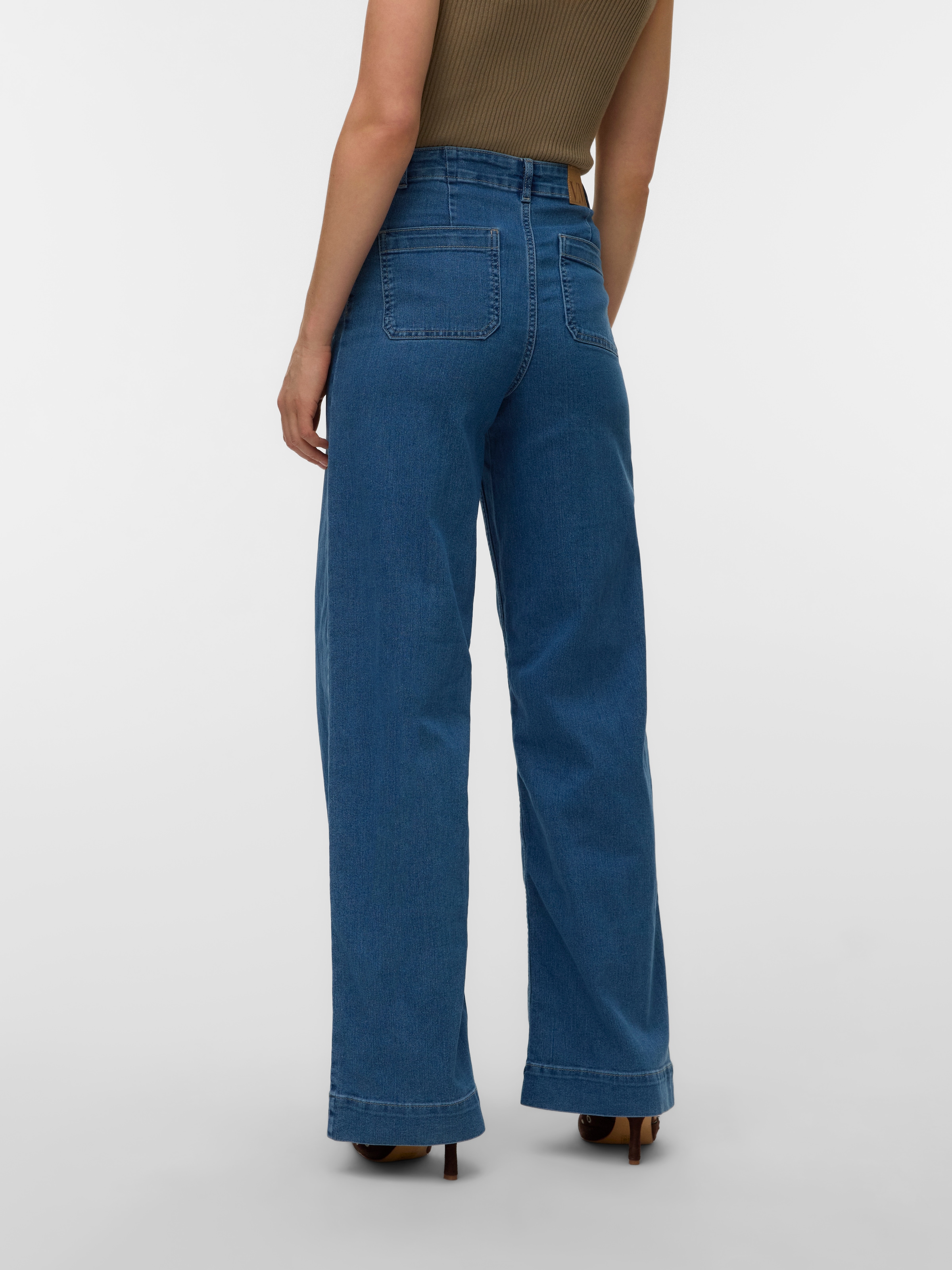 Vero Moda Jeans large »VMKAYLA HR WIDE POCKET J BLUE MIX NOOS« Baumwollmischung, wide fit, high waist