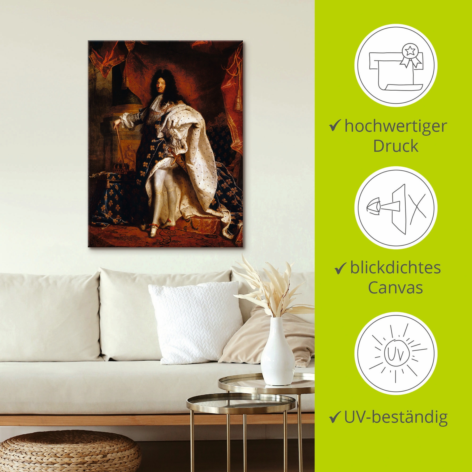Artland Tableau sur toile »Ludwig XIV. von Frankreich, 1701« 1 cuis tlg. auf Holzrahmen gespannt
