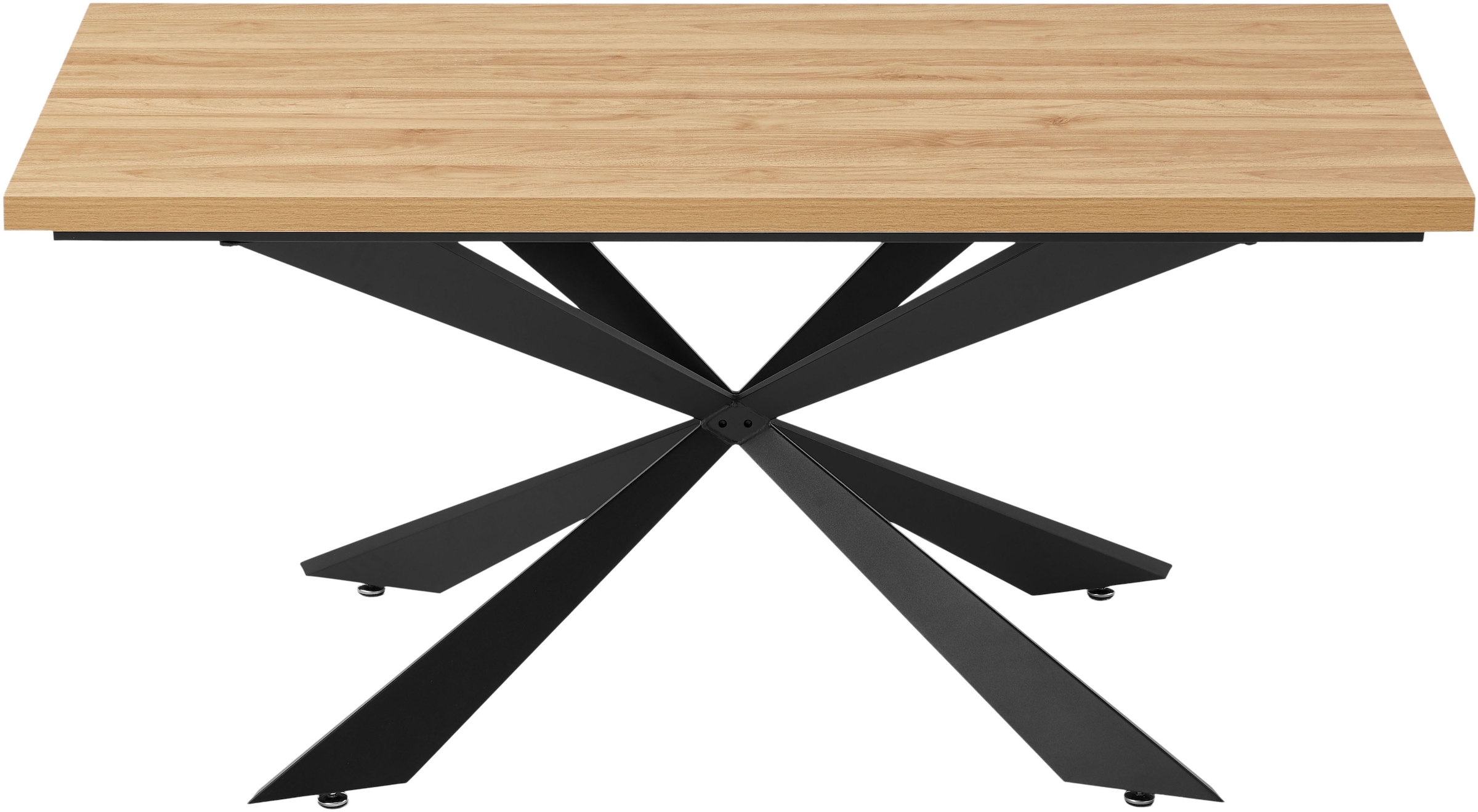 GOODproduct Essgruppe »Cusey, besteht aus einem Esstisch und vier Stühlen« Set, Stühle drehbar, Esstisch 160 cm, 4 cm starke Tischplatte, 5 Stk. tlg. kratzfester Tisch in Holzoptik, drehbare Stühlen, atmungsaktivem Stoff