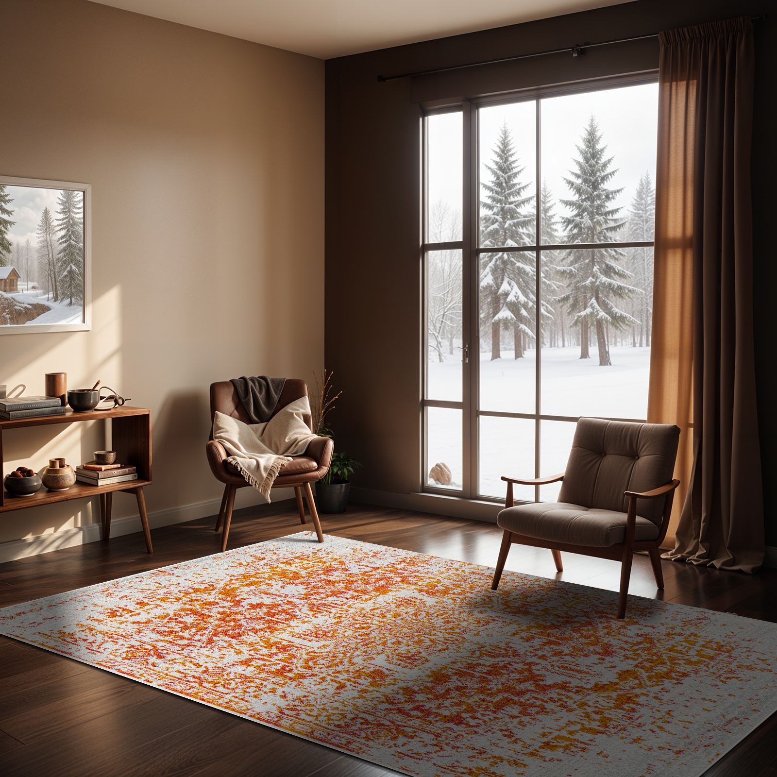 Livabliss Teppich »SYRACUSA« rechteckig 11 mm Höhe Kurzflor Orientteppich, Wohnzimmer, Schlafzimmer, Orange