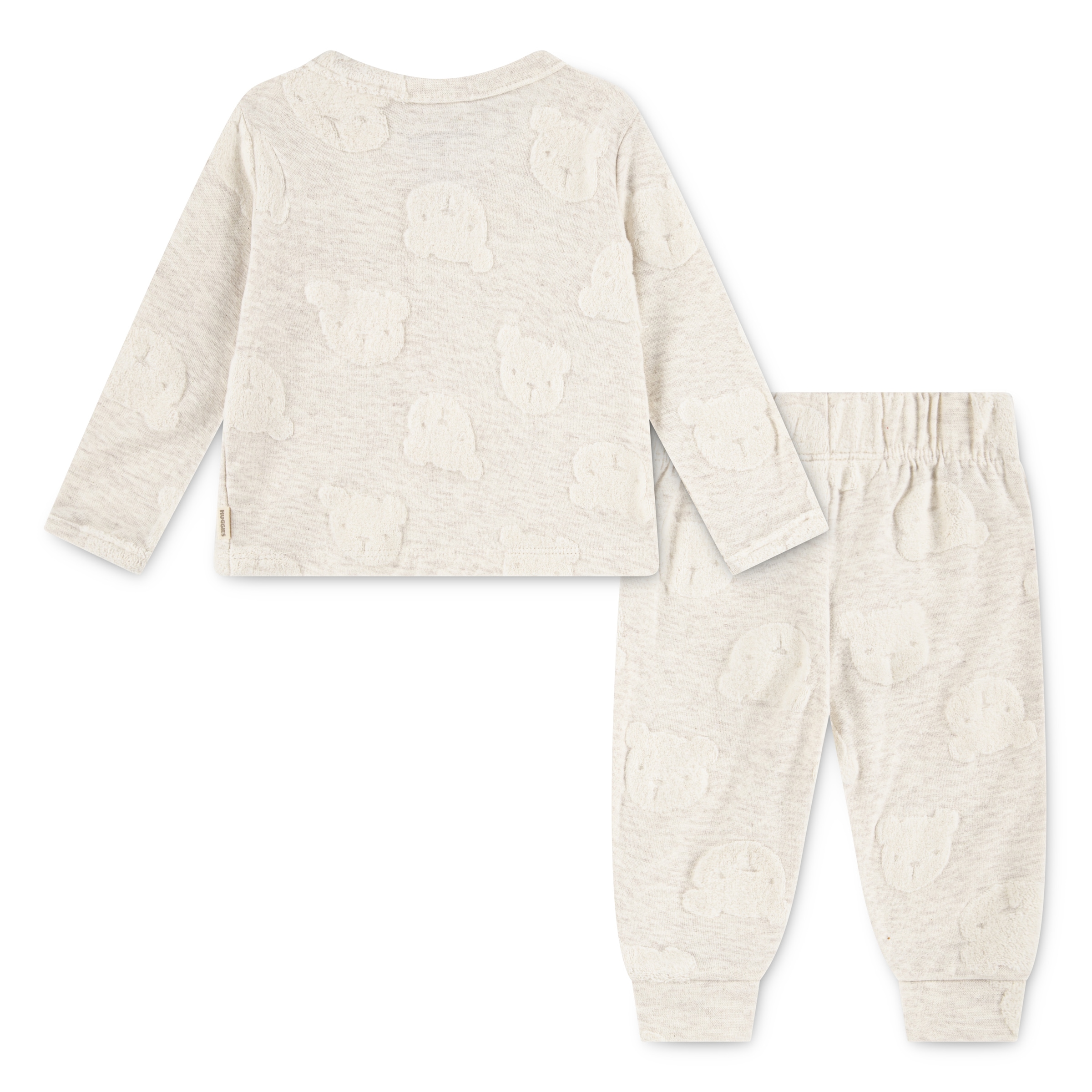 HUGGIES babywear Langarmshirt & Hose »HUGB PANT SET« Set, 2 Stk. tlg. mit Bärchen-Motiv, melierte Optik