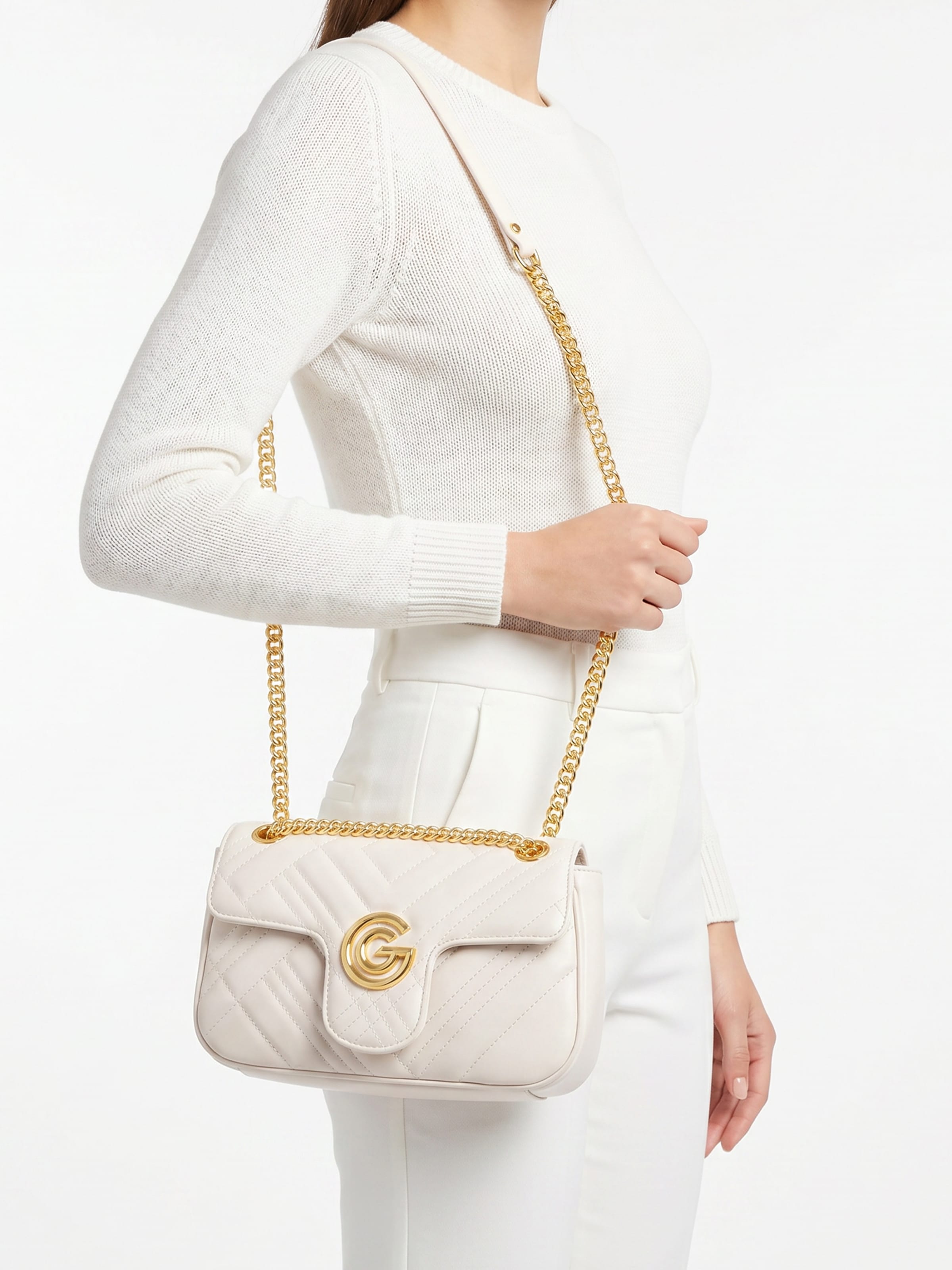 Gabriella GUCCI Sac à bandoulière »CINDY« Sac bandoulière pour femme, sac à main, sac de transport avec décoration logo