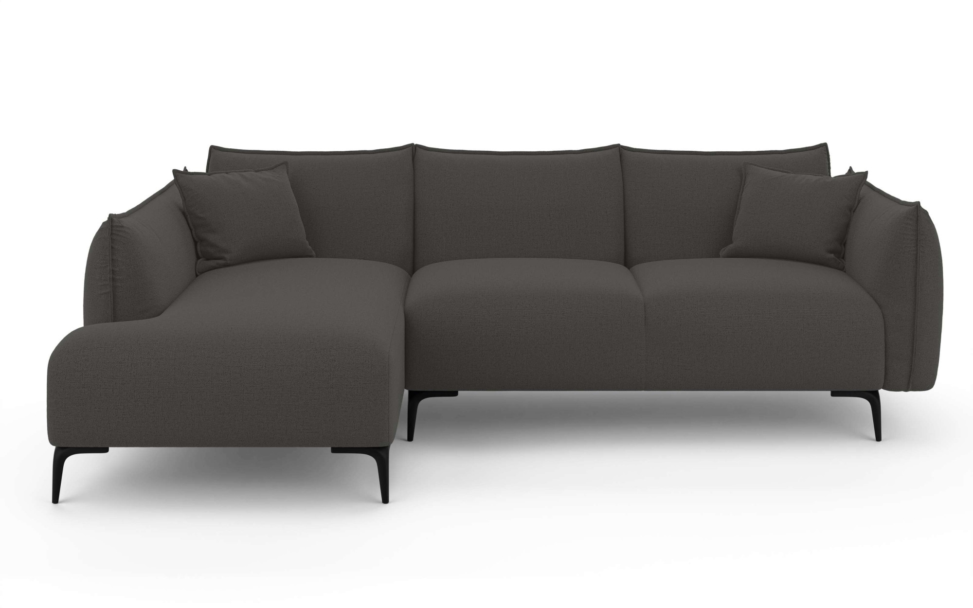 LeGer Home by Lena Gercke Canapé d'angle »Adelita mit Ottomane links oder rechts bestellbar, B/H/T 270/97/168« forme en L avec suspension ondulée, comprend 2 coussins décoratifs
