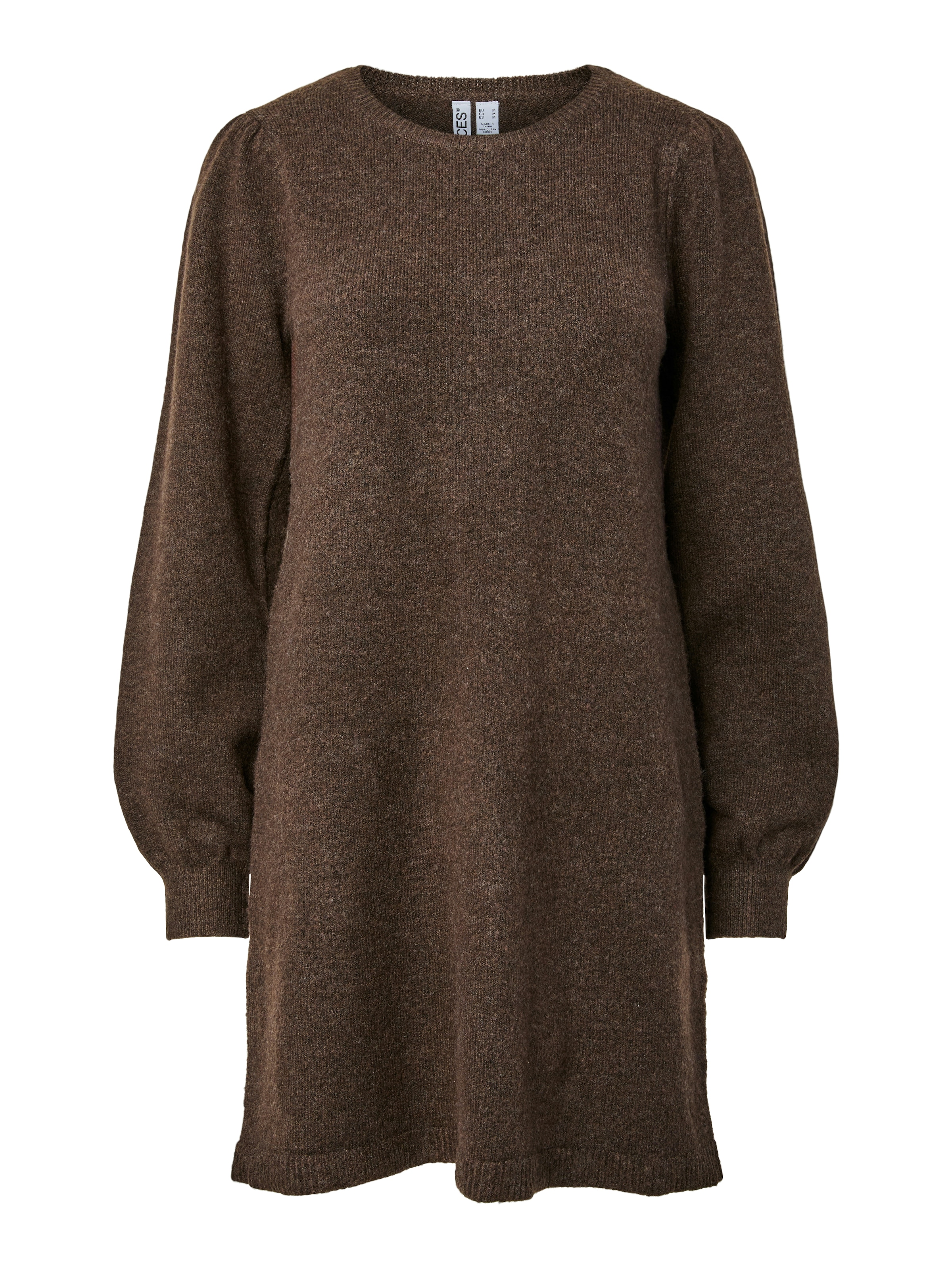 pieces Strickkleid »PCSALLY LS O-NECK KNIT DRESS NOOS BC« Materialmix