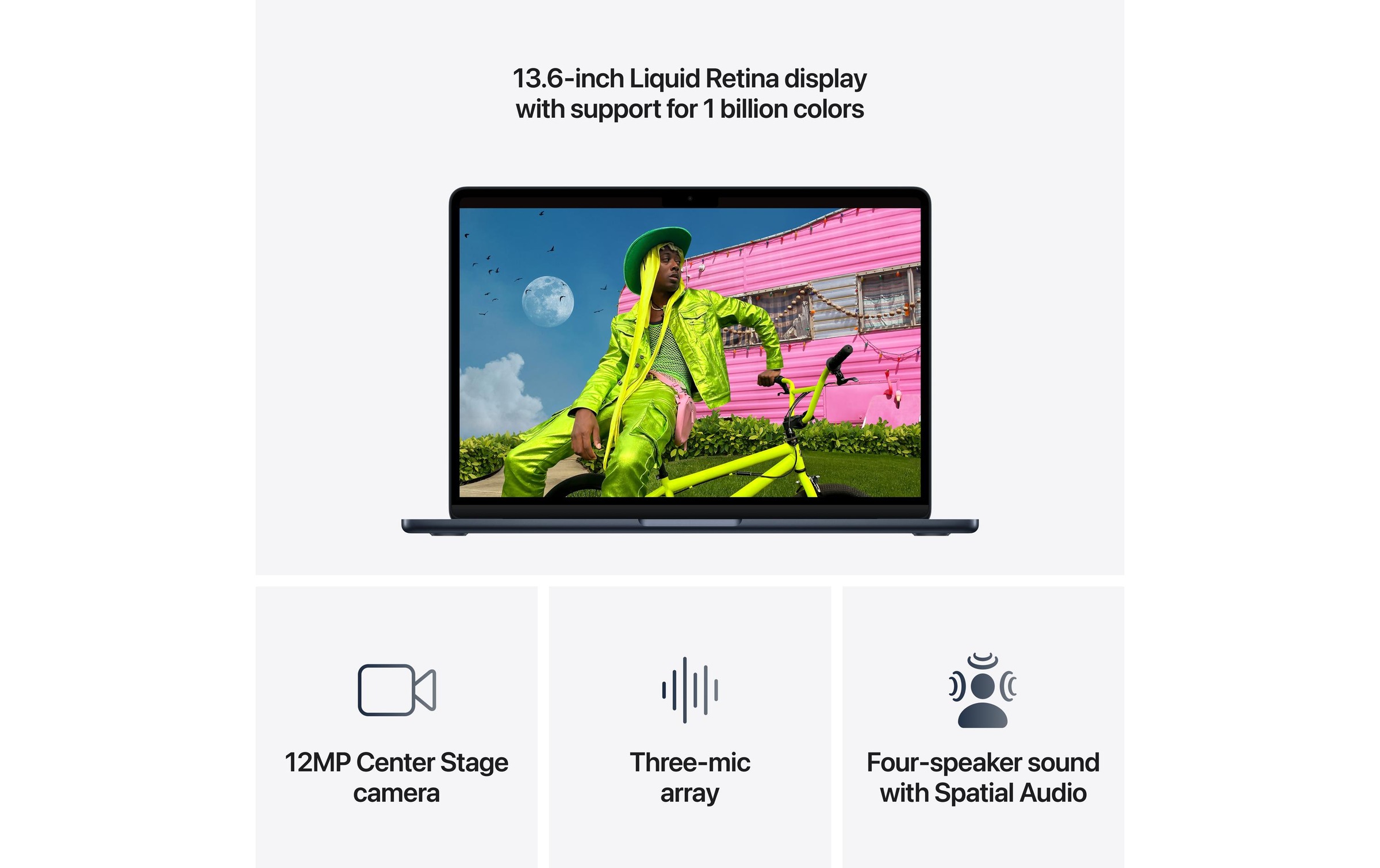 Apple Notebook »MacBook Air 13 2026 M5 10C GPU / 24 GB / 1 TB Midnight« / 13,6 ″ Apple Integrierte NPU (Neural Processing Unit)