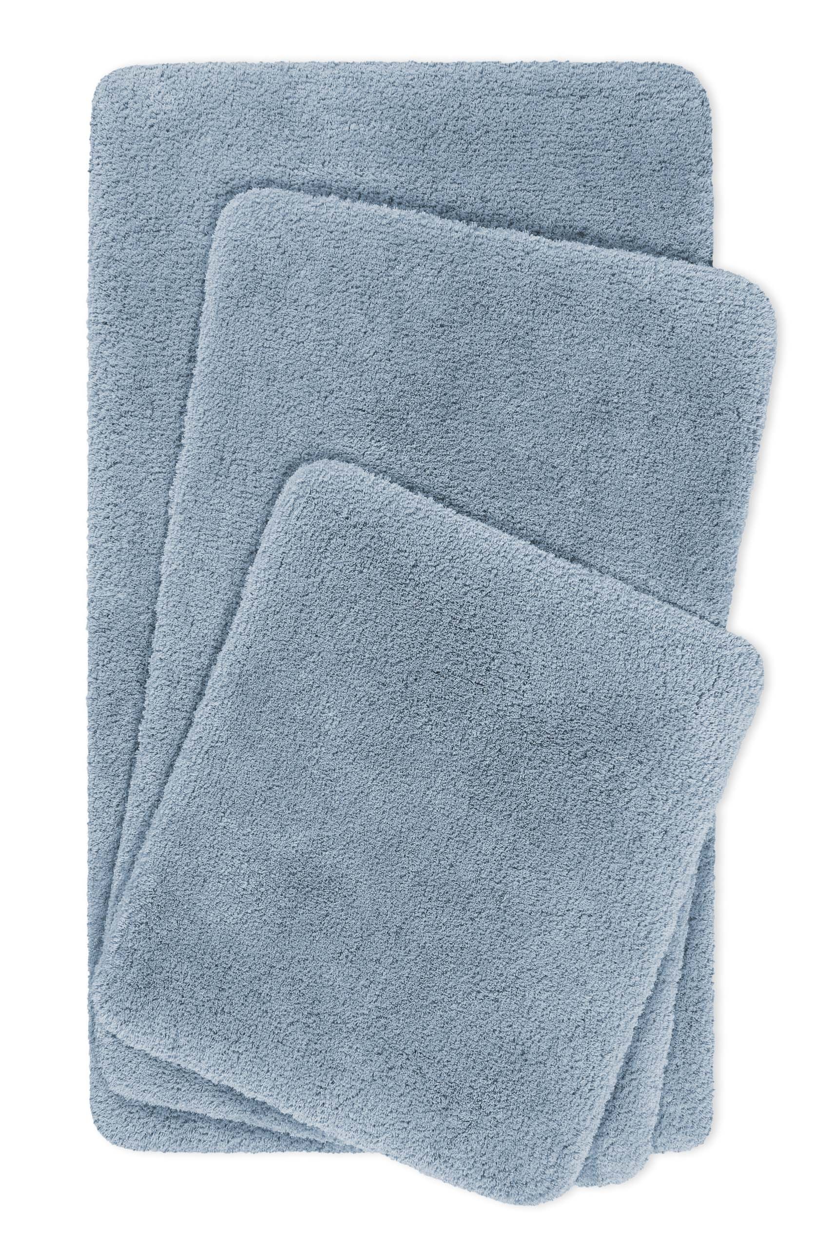 Homie Living Tapis de bain »Porto Azzurro« Höhe 30 mm revêtement antidérapant Badteppich, uni, rechteckig & rund, waschbar, Badezimmerteppich