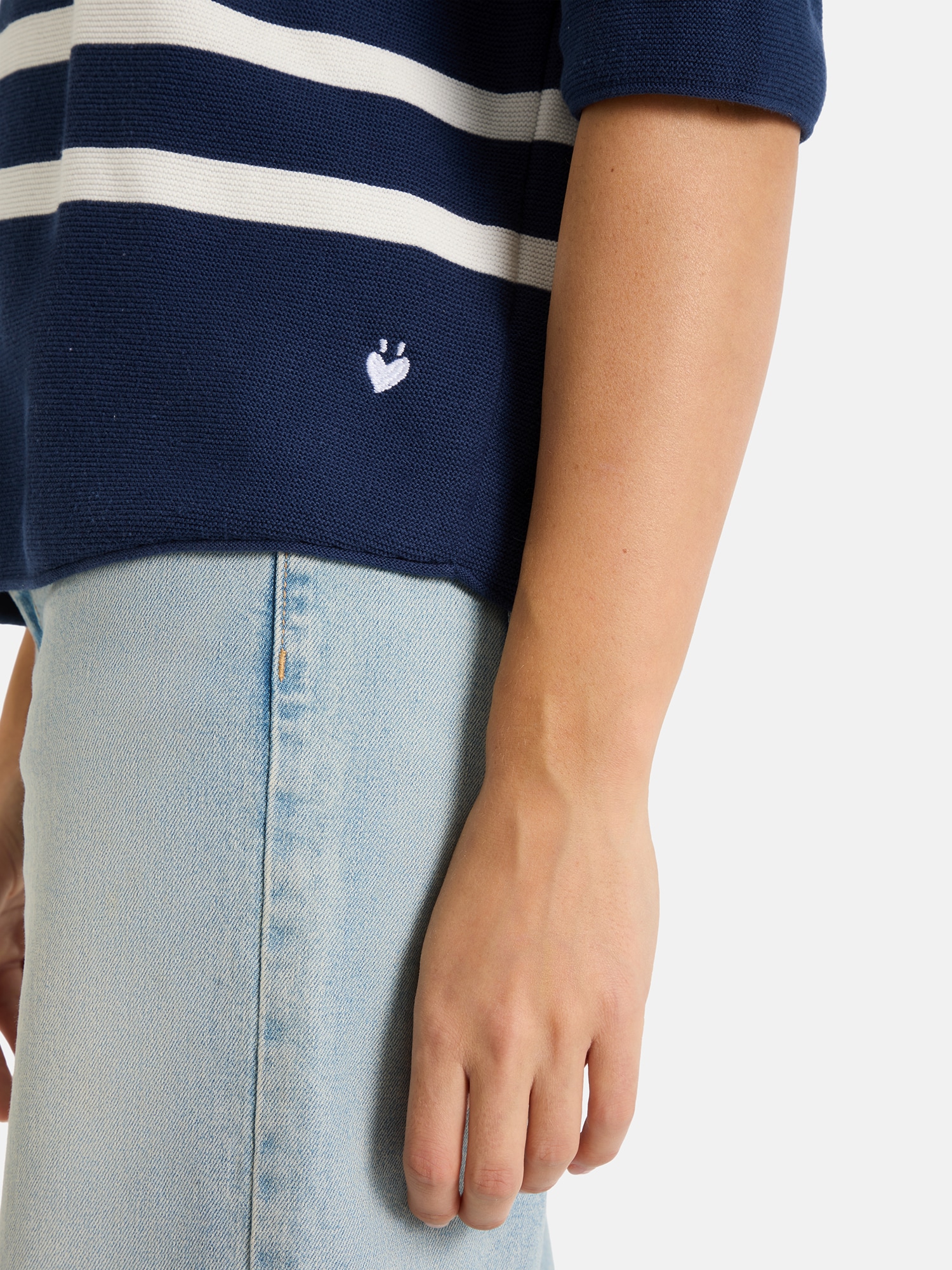 Lieblingsstück Kurzarmpullover »KlerariEP« Halbarm mit Rundhals, gestreift