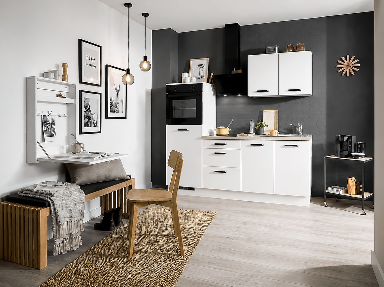 wiho Küchen Küchenzeile »Compact« Breite 210cm, wahlweise mit Geräten (mit Kühlschrank)