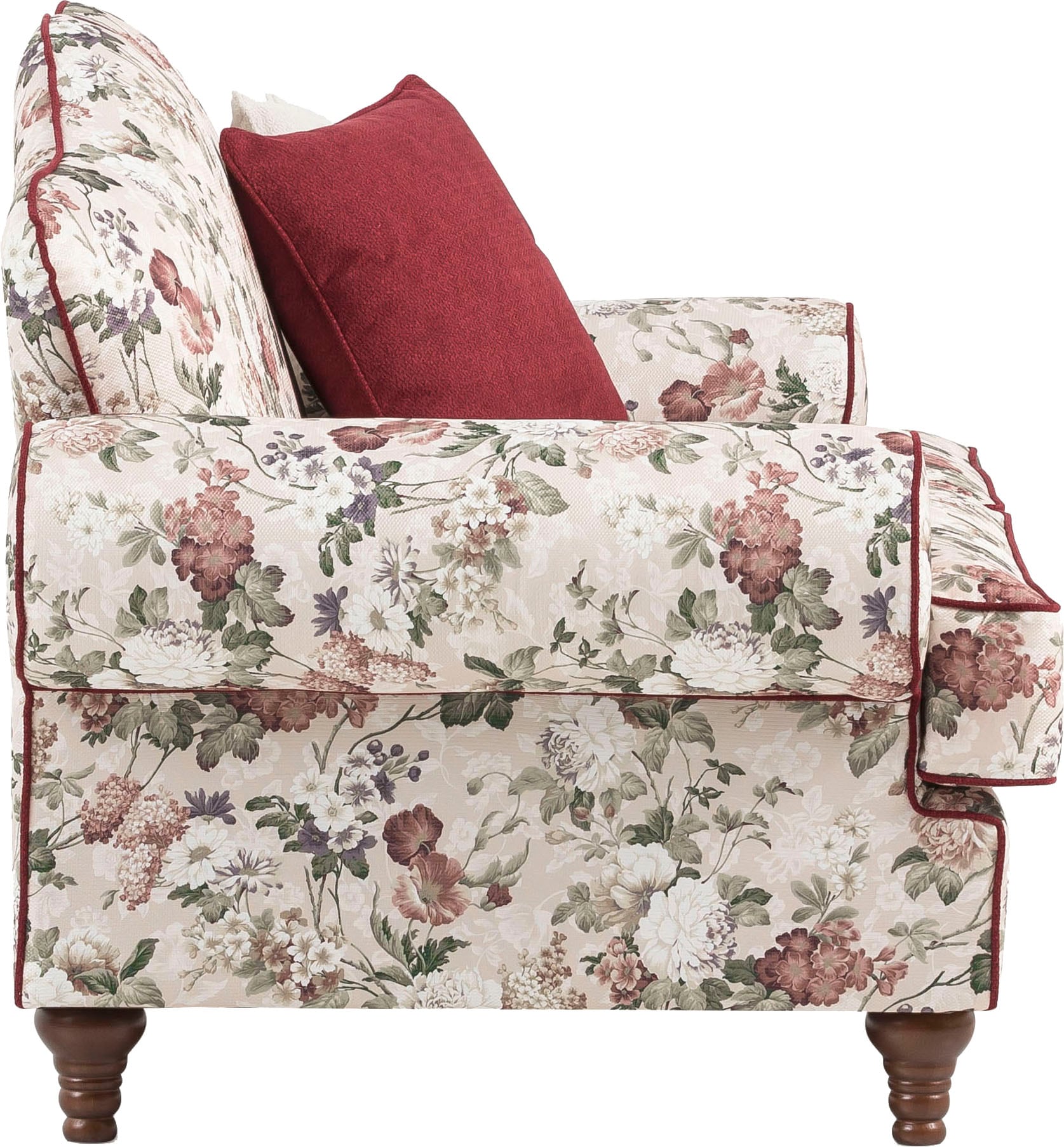 Home affaire 3-places mit 4 Zierkissen, mit gedrechselten Füssen aus Holz