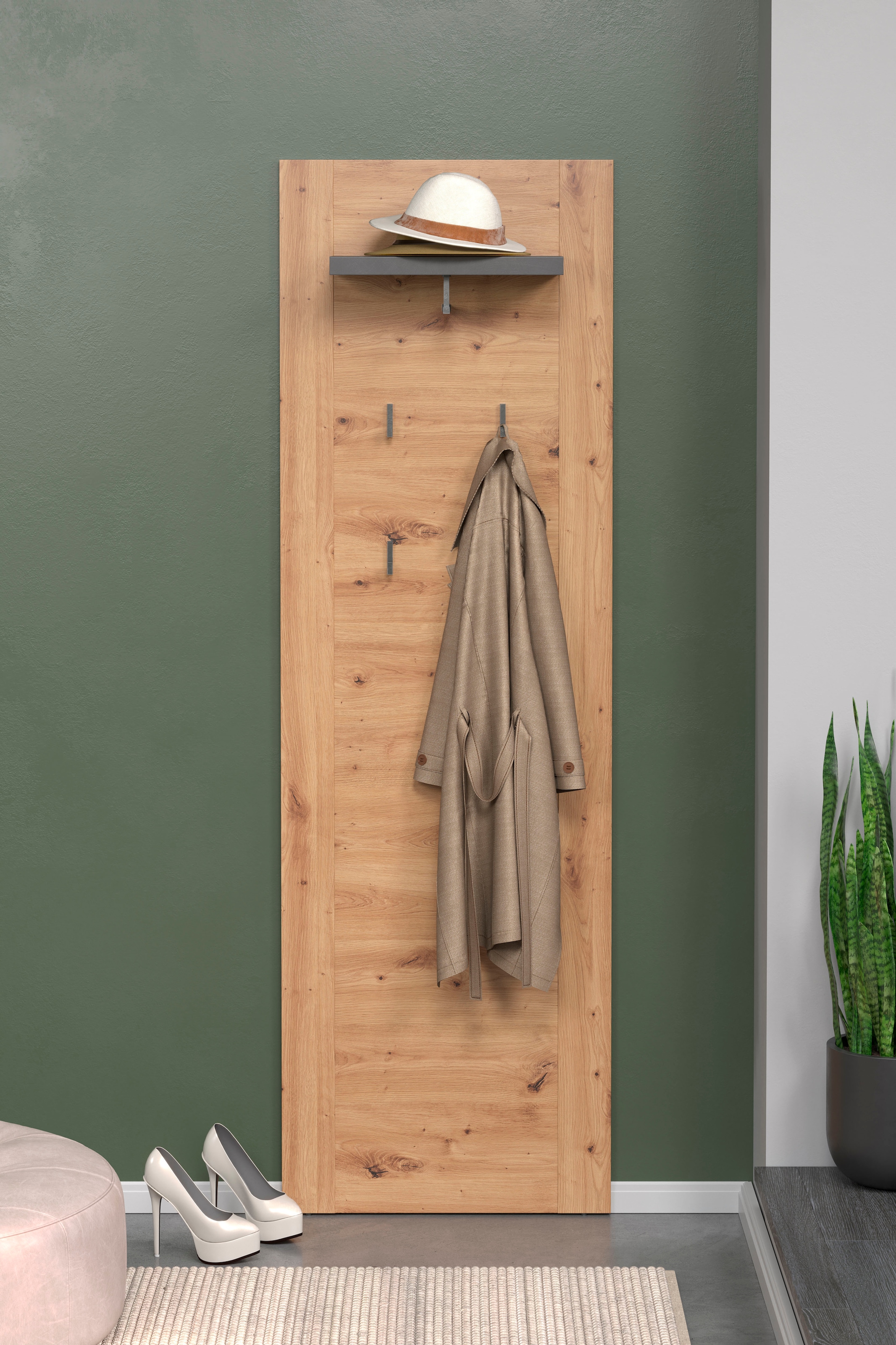 Home affaire Panneau de vestiaire »Ambres« Garderobenpaneel mit Ablage & Haken - (B/T/H) 62/26/199 cm