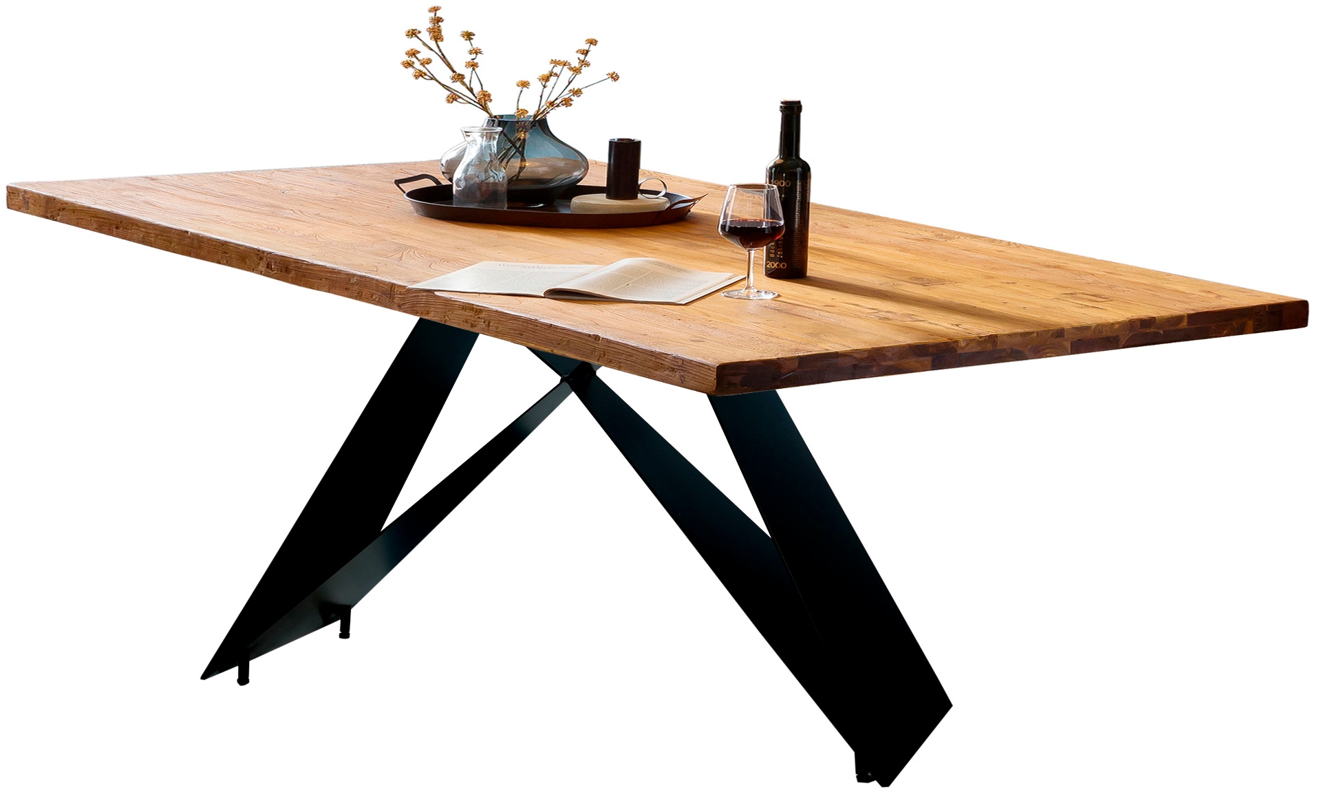 SIT Pied de table »Kotor aus Metall in Schwarz für Platten von 160–240 cm« 1 cuis tlg. Support de plateau de table minimaliste au design Cross-Base