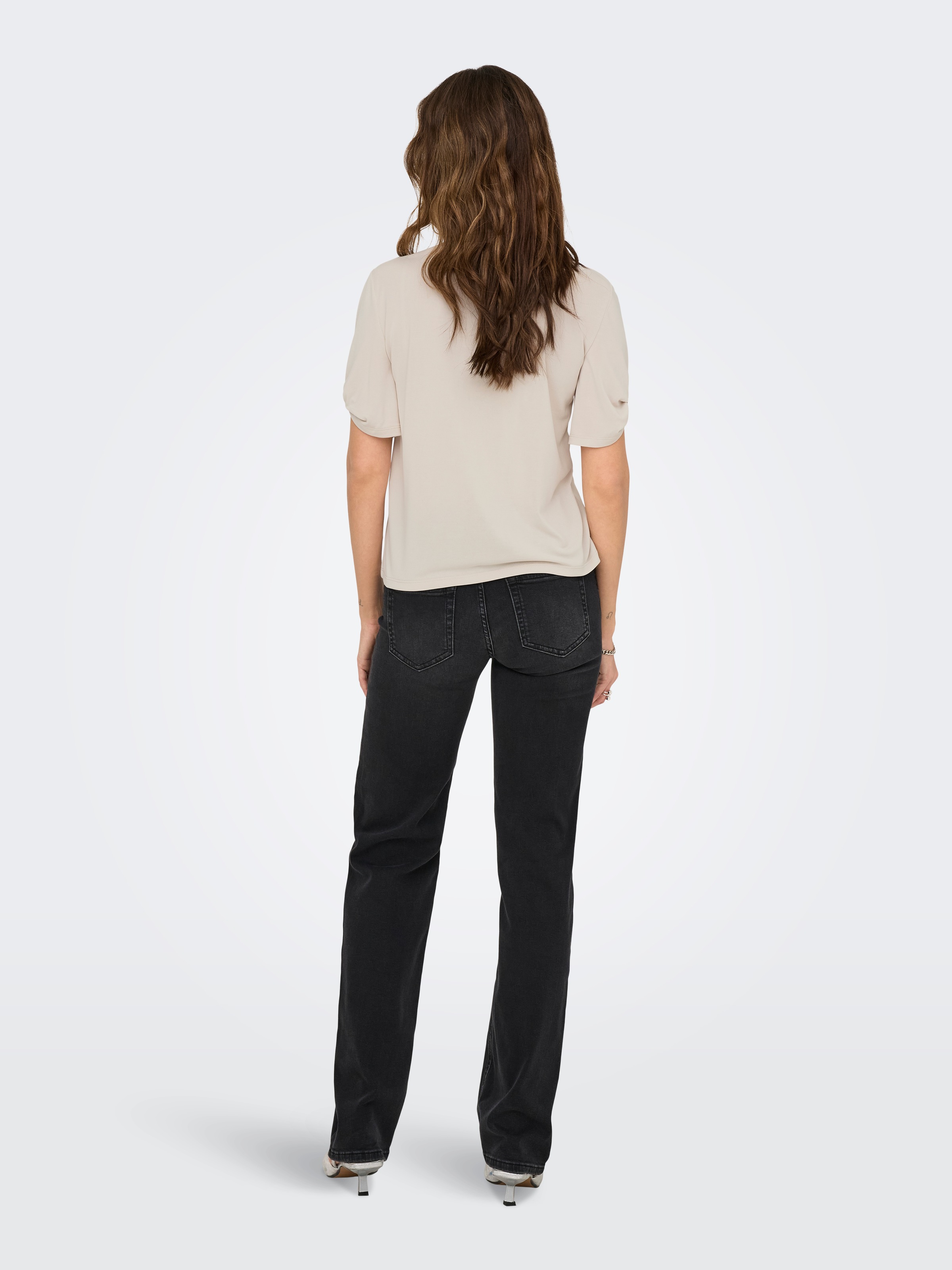 ONLY Kurzarmshirt »ONLFREE – T-Shirt mit Print für lässige Kombinationen« modisch, Jersey, regular fit, Materialmix, Rundhals