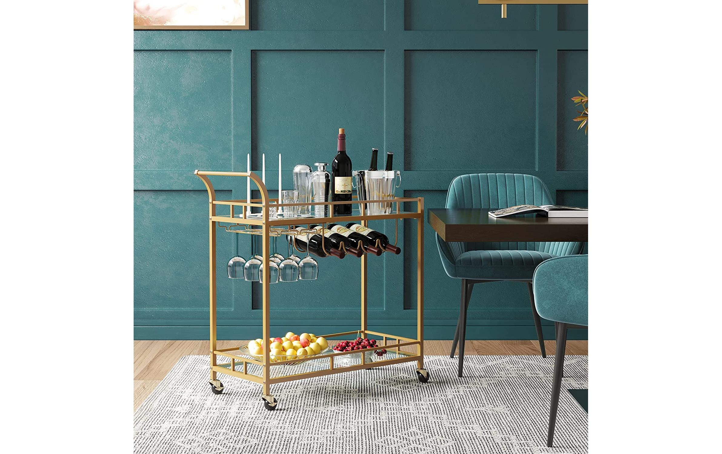 VASAGLE Chariot de service »mit Glasplatten 38 x 77.5 cm«