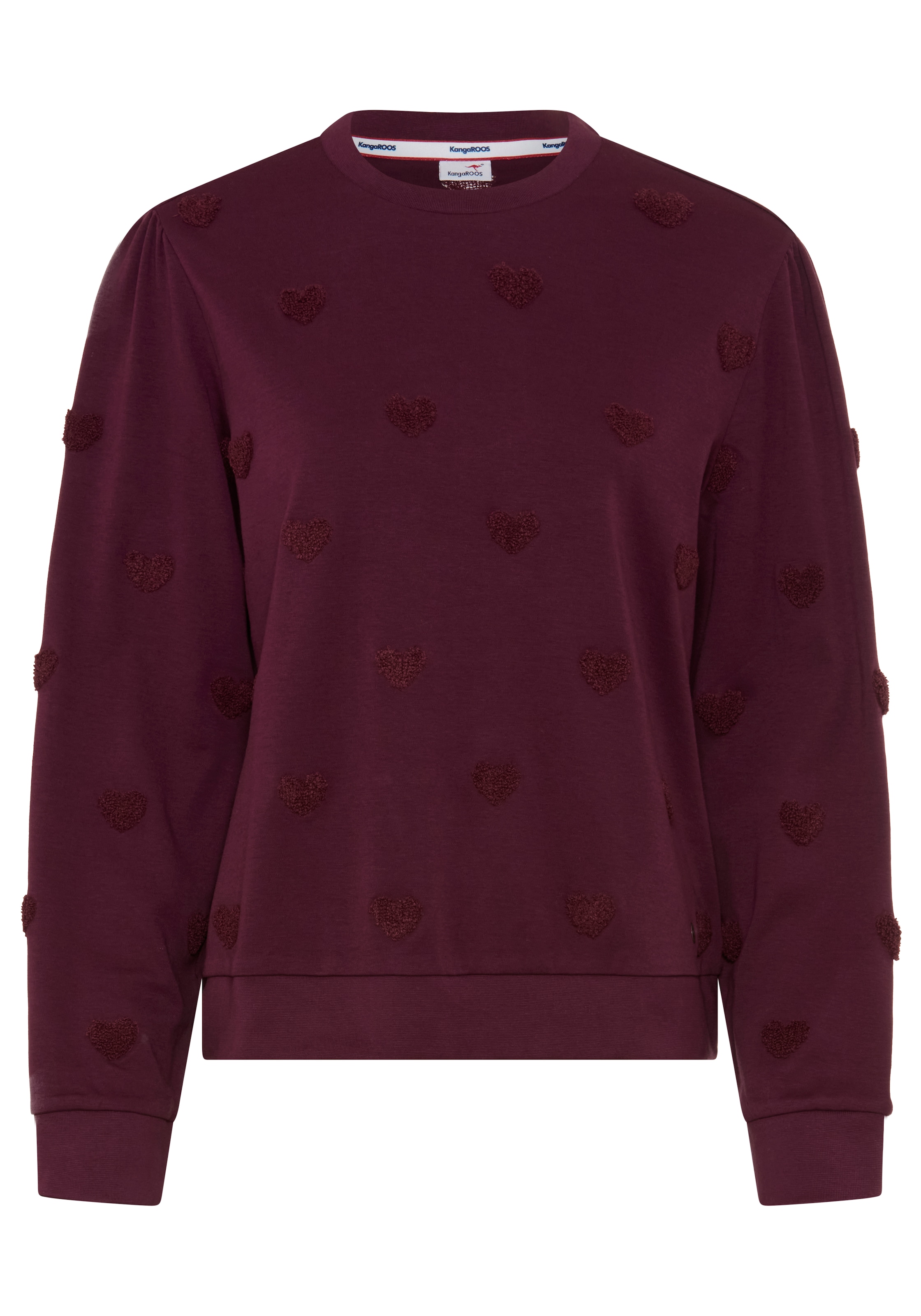 KangaROOS Sweat-shirt , avec encolure ronde et bordure, coupe confortable
