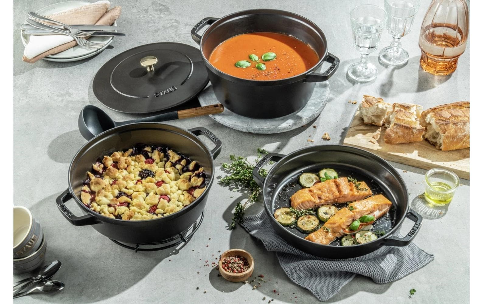 STAUB Set de casseroles »Cocotte 4-teilig, 24 cm, 9 l«