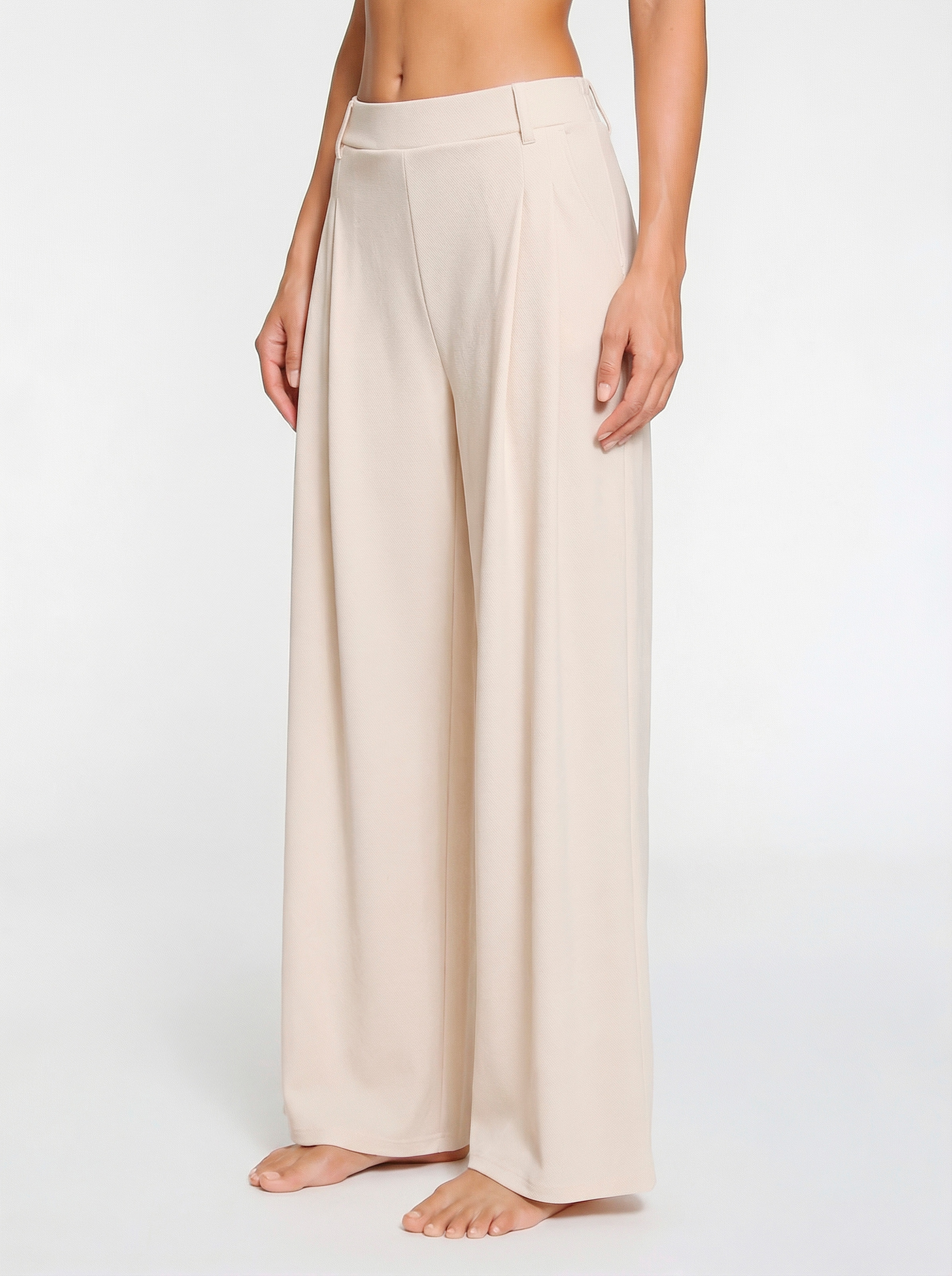 LASCANA Pantalon palazzo »Schlupfhose mit Bundfalten«  style sportif, avec détails brillants, sans fermeture