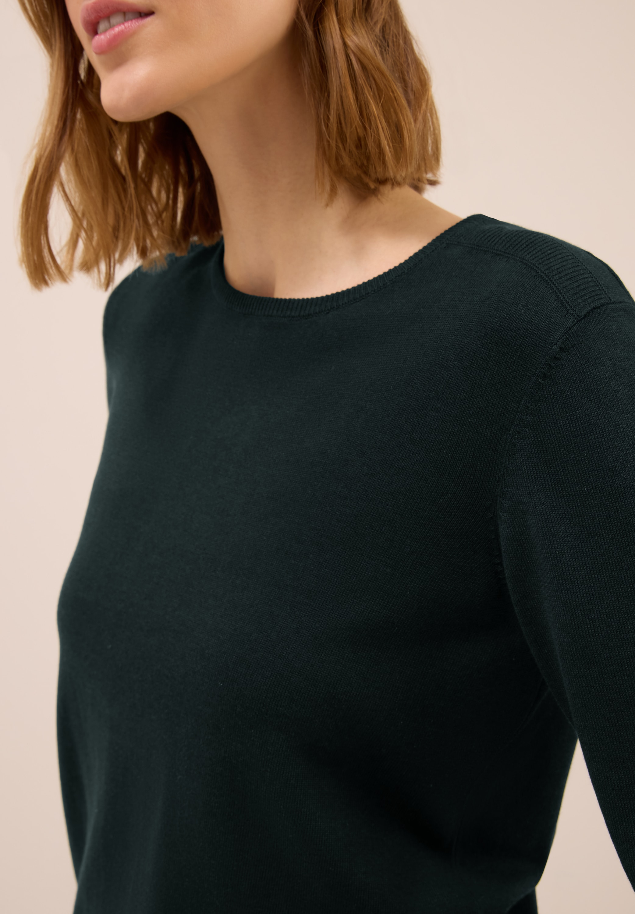 Cecil Strickpullover mit feinem Detail an der Schulter und Viskose-Anteil