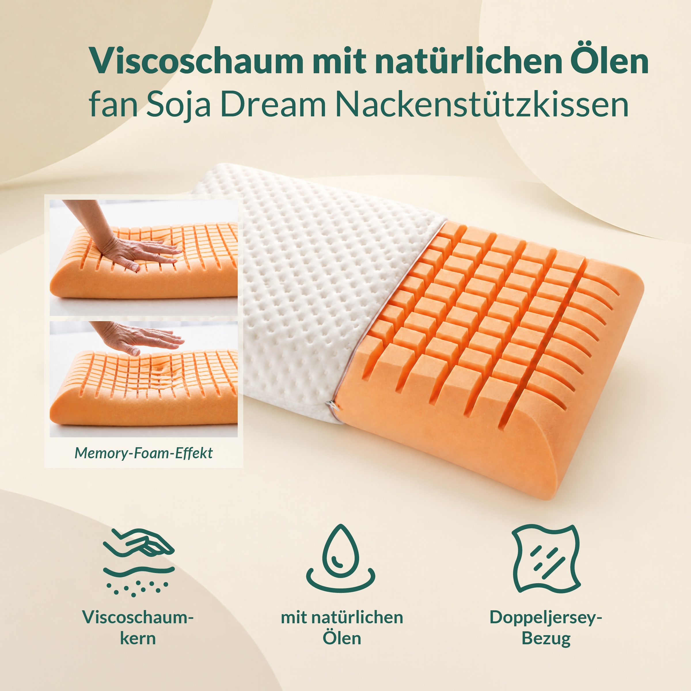 fan Coussin de nuque »Soja Dream« Füllung: mousse visco 1 cuis tlg. bien-être pour la nuque