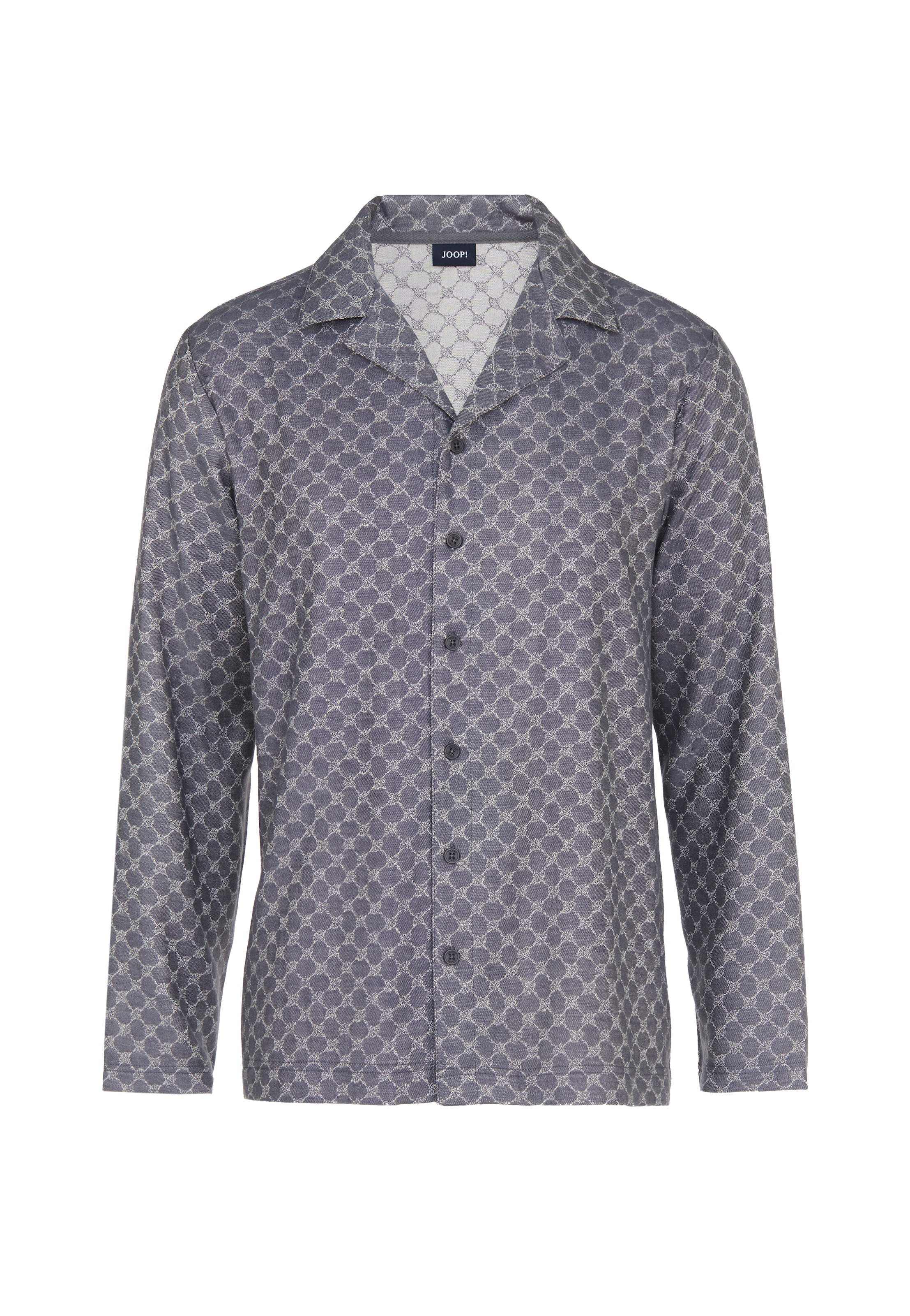 JOOP! Haut de pyjama »Relax«, Knöpfe, Baumwoll-Viskose-Mix, Langarm, Cornflower-Design
