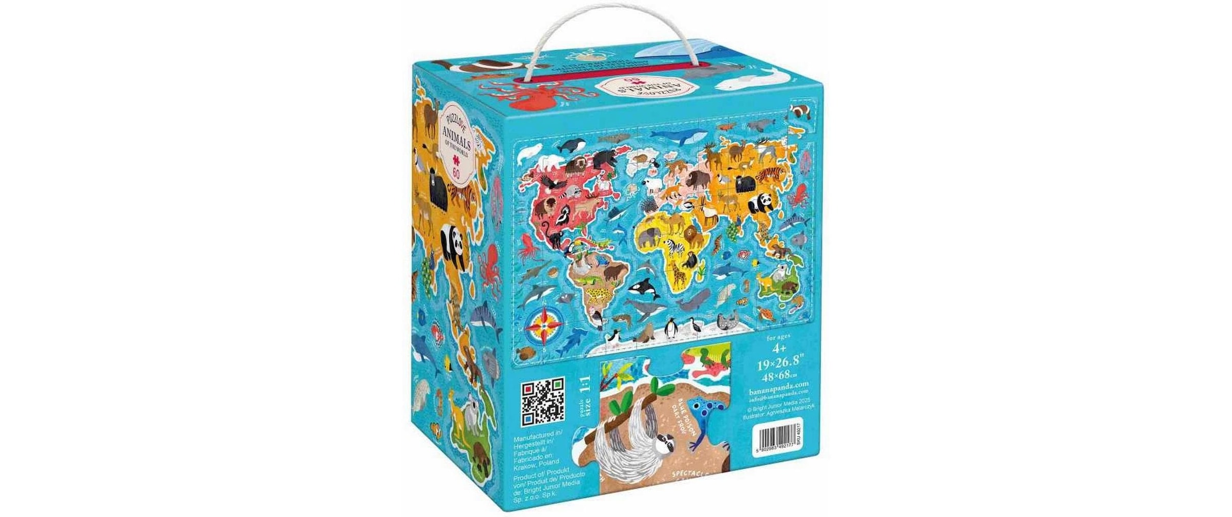   Puzzle »Banana Panda Puzzlove Animals Of the World Pappe 60 Teile« Multilingue