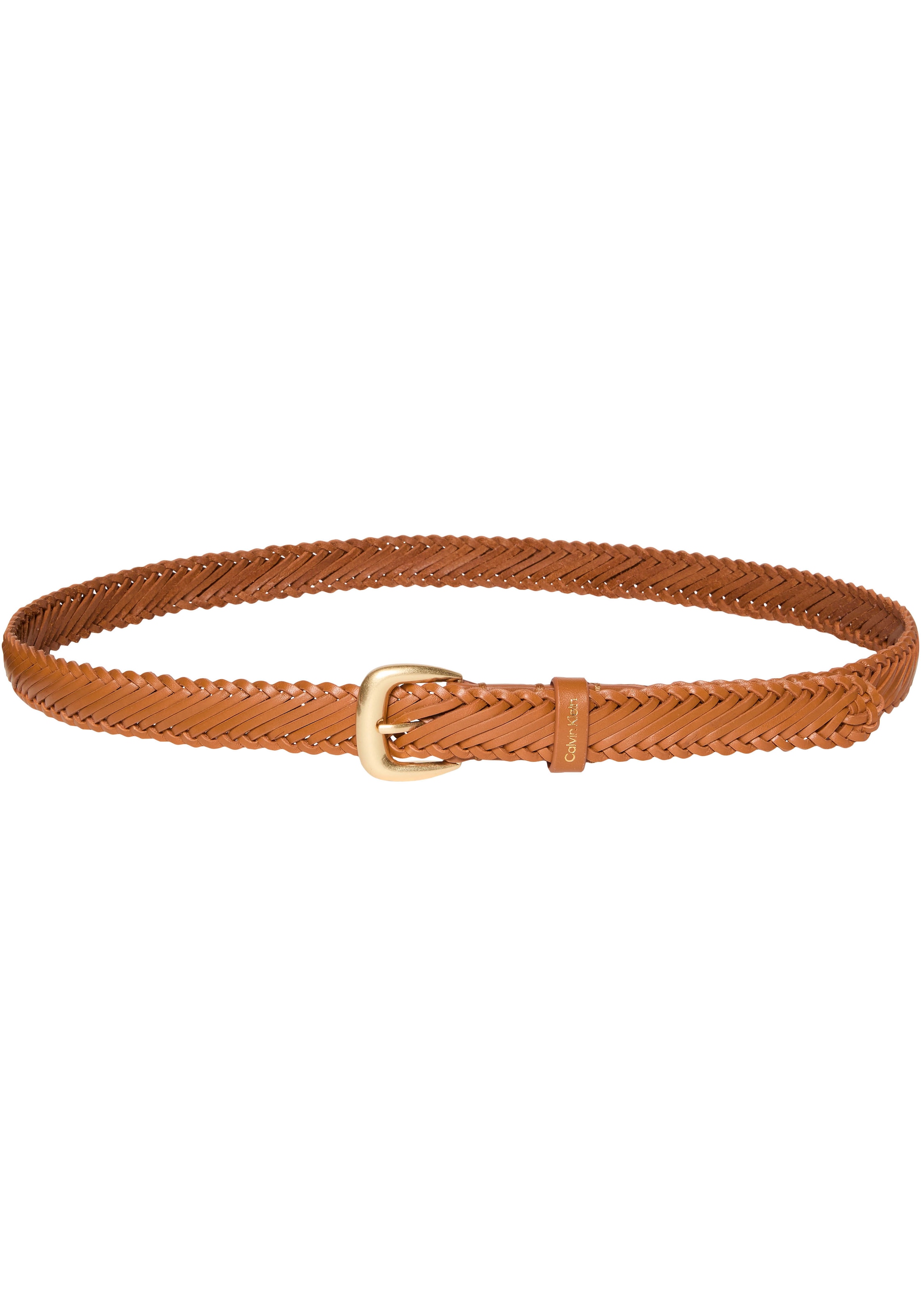Calvin Klein Ceinture en cuir »BRAIDED LOGO BUCKLE 25MM« Grössenverstellbar mit Metallschliesse