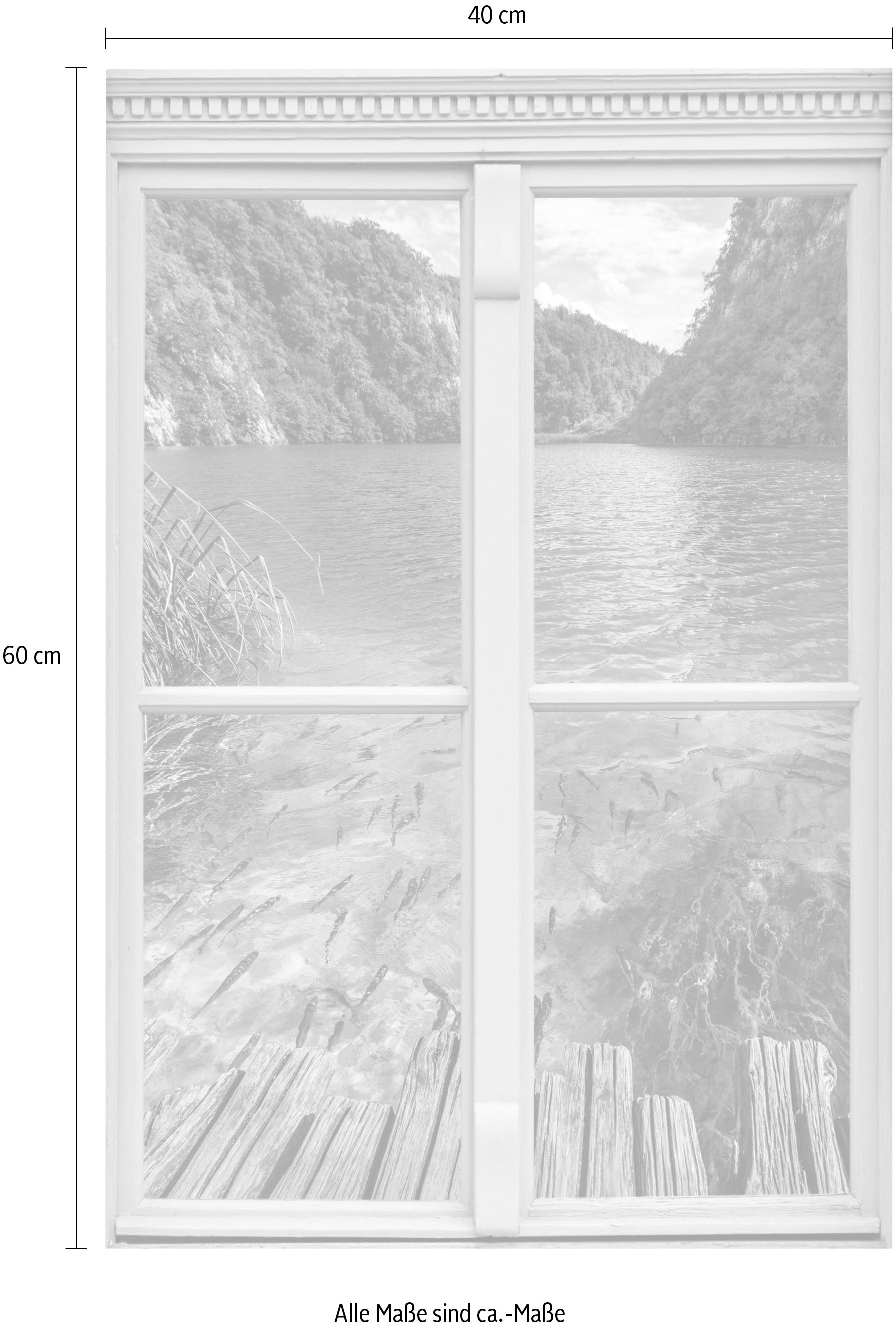 queence Autocollants muraux »Fische« Wandsticker, Wandbild, selbstklebend, 3D, Fenster