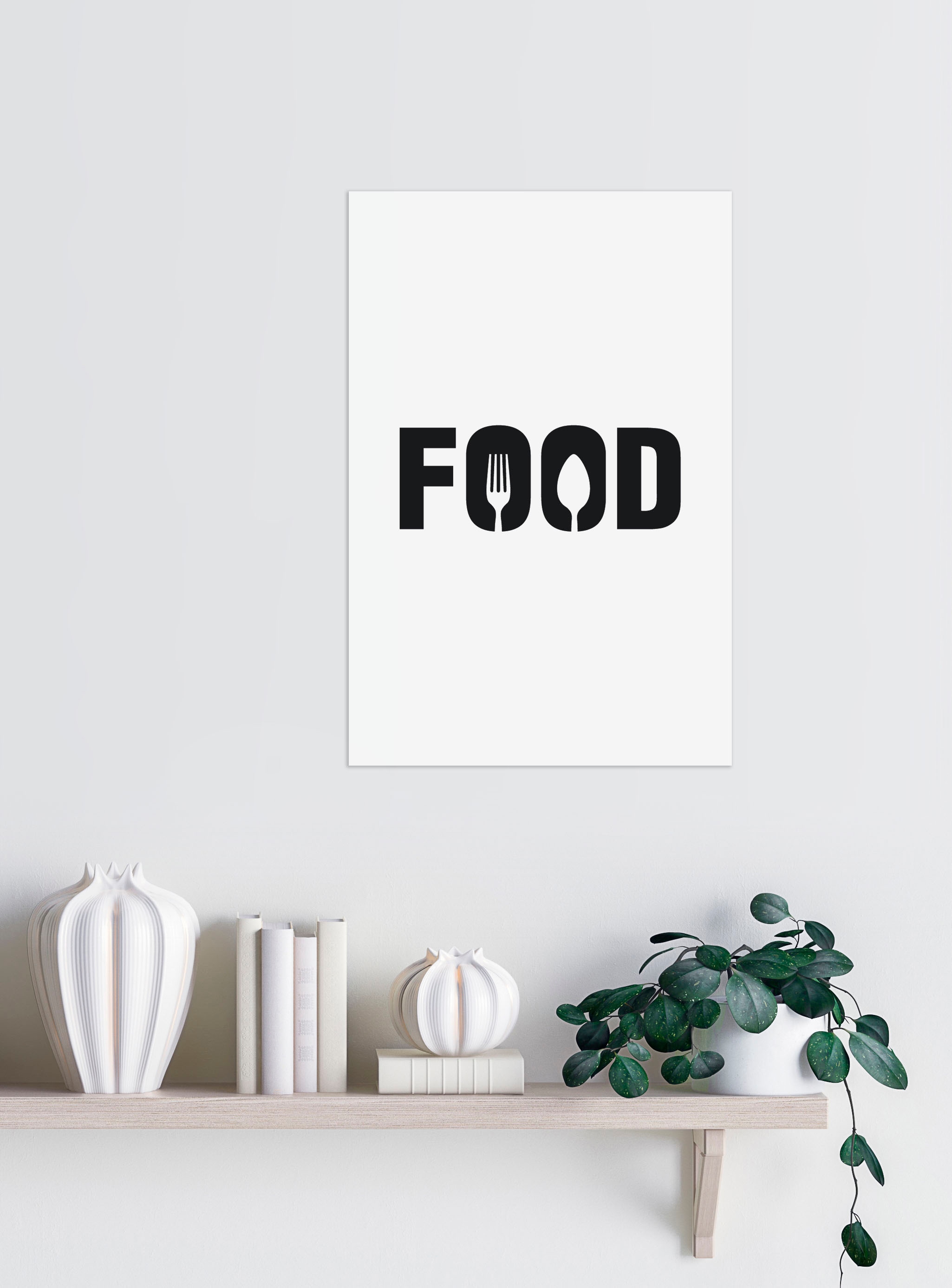 queence Wanddekoobjekt »FOOD« Stahlschild, Blechschild, Spruch, Witzig, Wanddeko, retro, 20x30cm