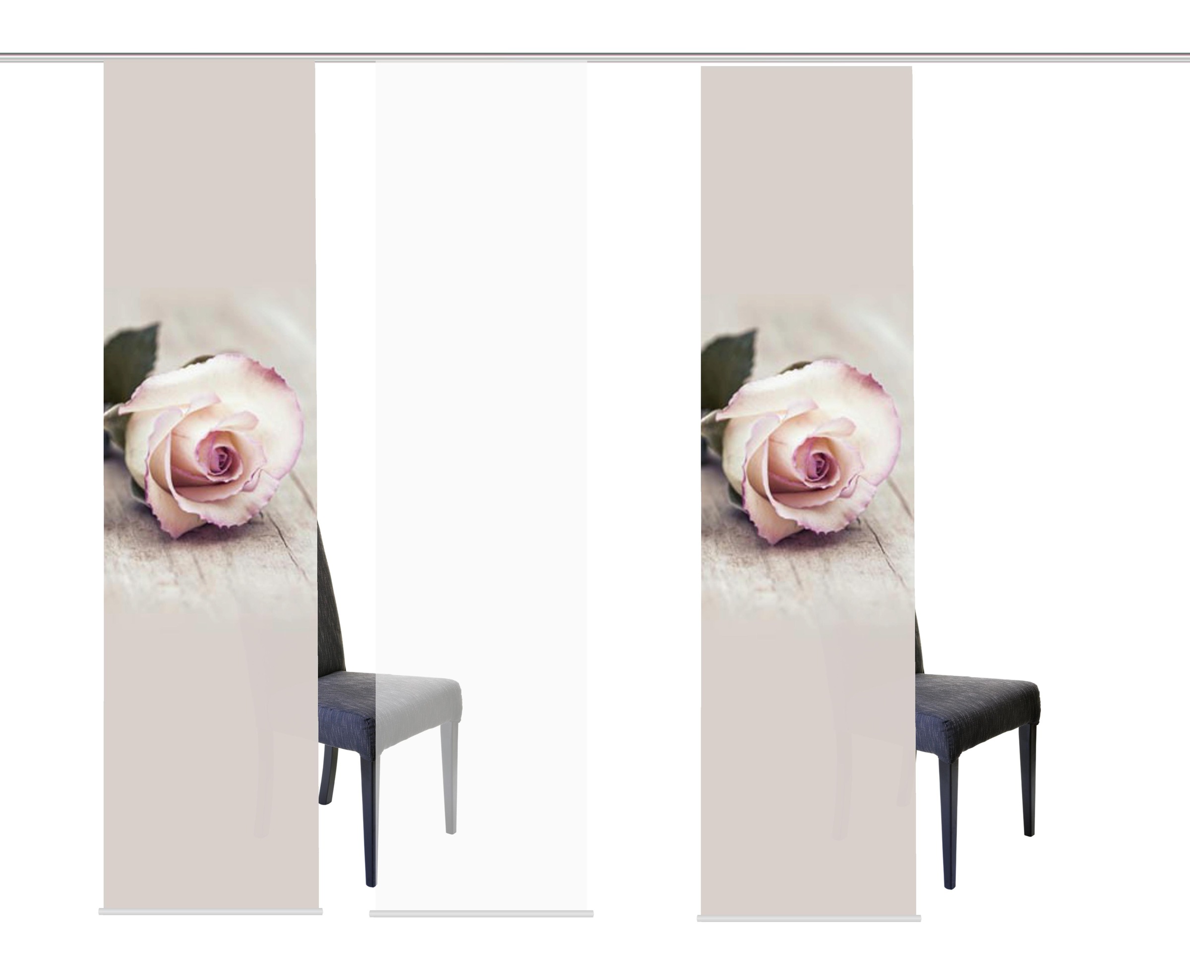 HOME WOHNIDEEN Schiebegardine »ROSIES« Klettband 3 Stk. tlg. HxB: 245x60, inkl. Befestigungszubehör