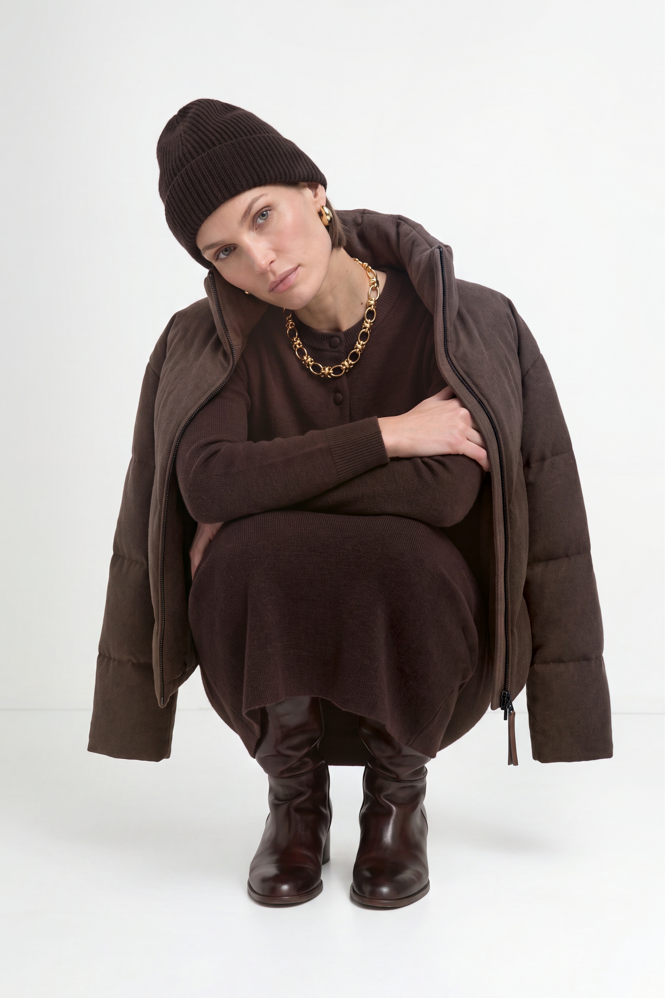 RICHROYAL Steppjacke ohne Kapuze aus Woll-Mix, Regular fit mit Stehkragen