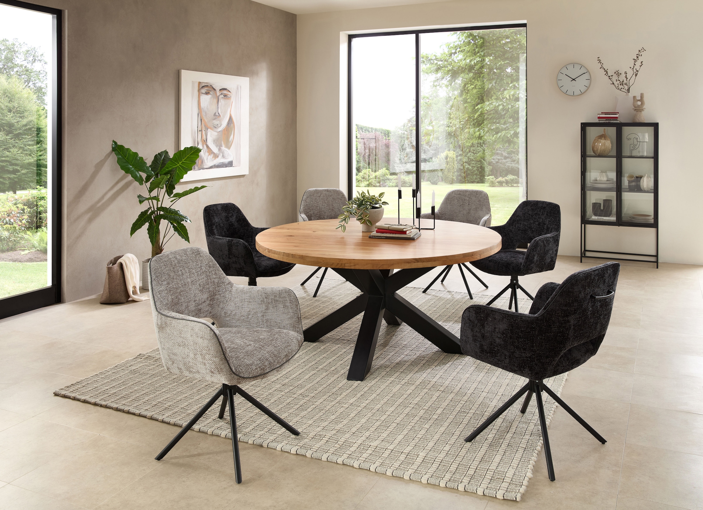 Stolkom Chaise avec accoudoirs »Adrina B/H/T 63x89x62 cm« (Paquet) 1 cuispivotant à 180 degrés avec retour automatique