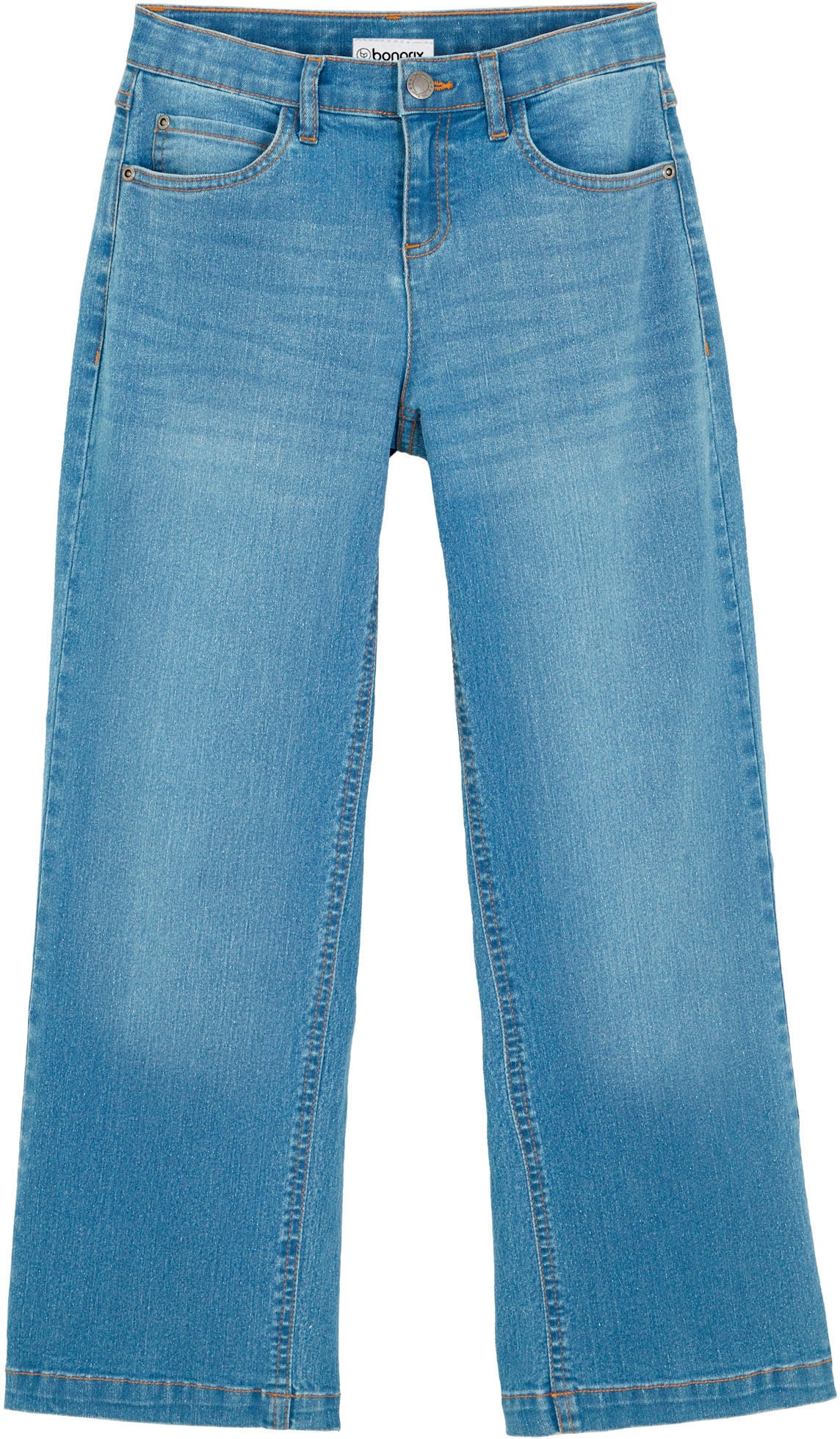 bonprix Jeans large Loose Fit, aus Baumwolle, Polyester und Elasthan, mit Used-Effekten