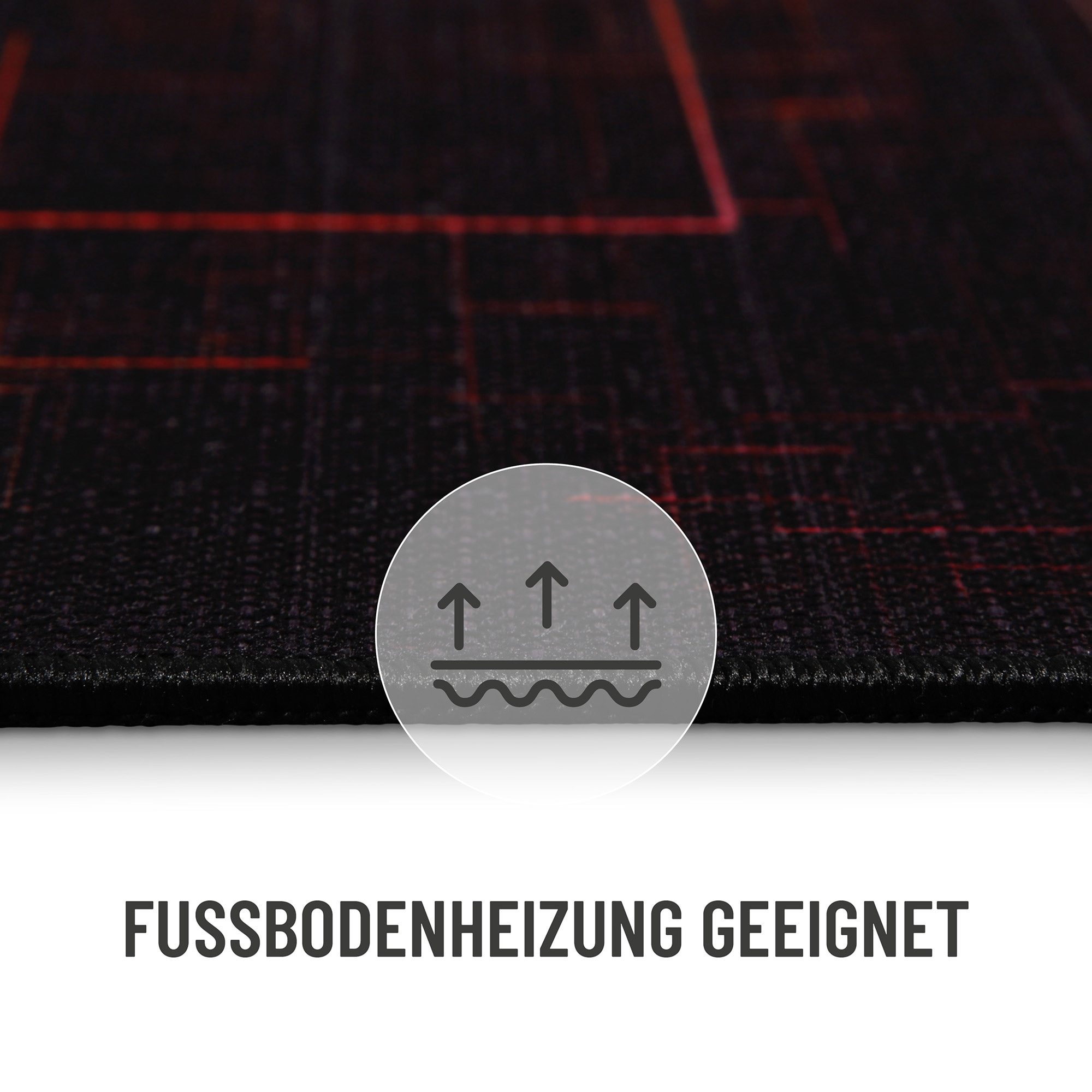 Wecon home Teppich »Quantum Warp« rechteckig 5 mm Höhe Gamer Teppich, gewebt, geometrisch, robust, Gaming Room, rutschfest