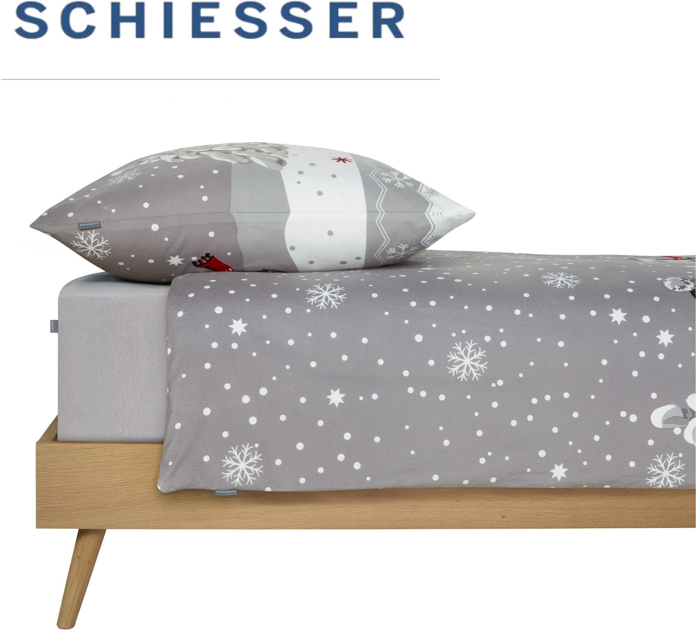 Schiesser Bettwäsche »Telso aus weicher Baumwolle mit süssen Pinguinen« 2 Stk. OEKO-TEX® MADE IN GREEN