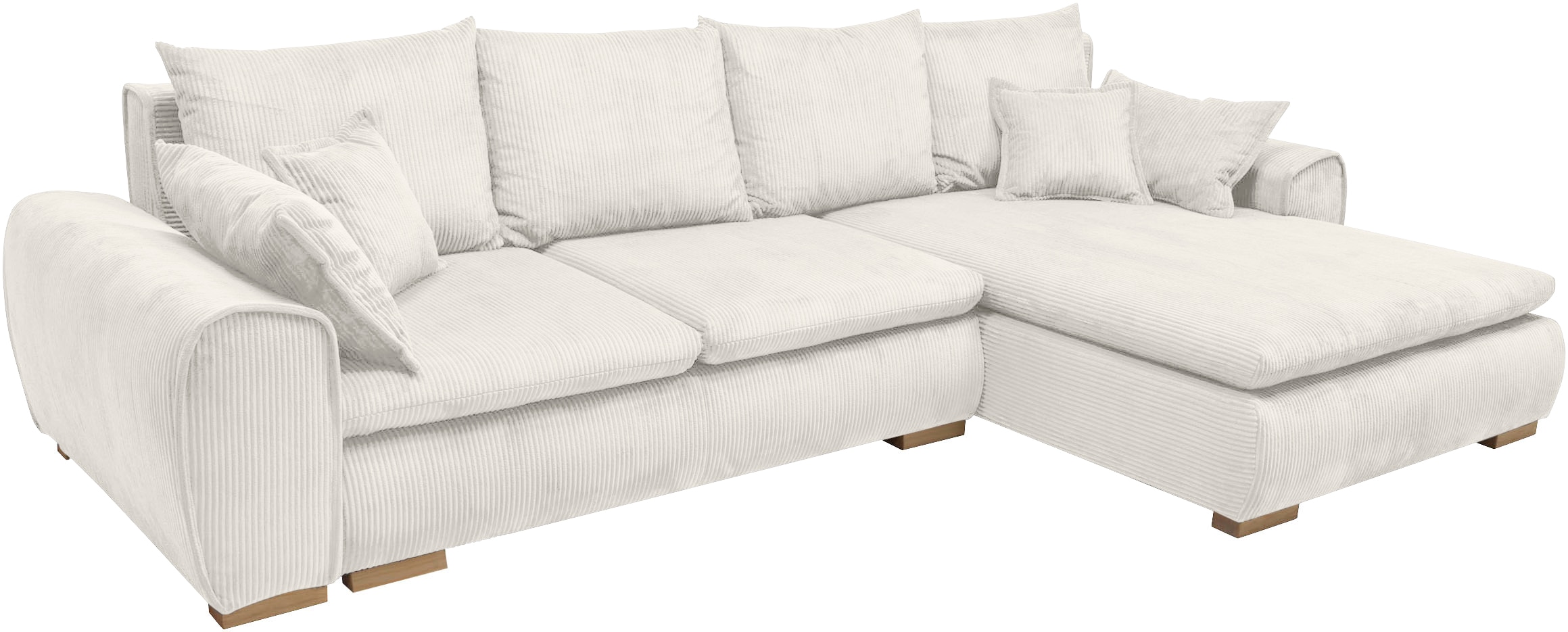 Home affaire Ecksofa »Katja L-Form, B: 325 cm« mit Bettfunktion, Bettkasten & 4 Zierkissen