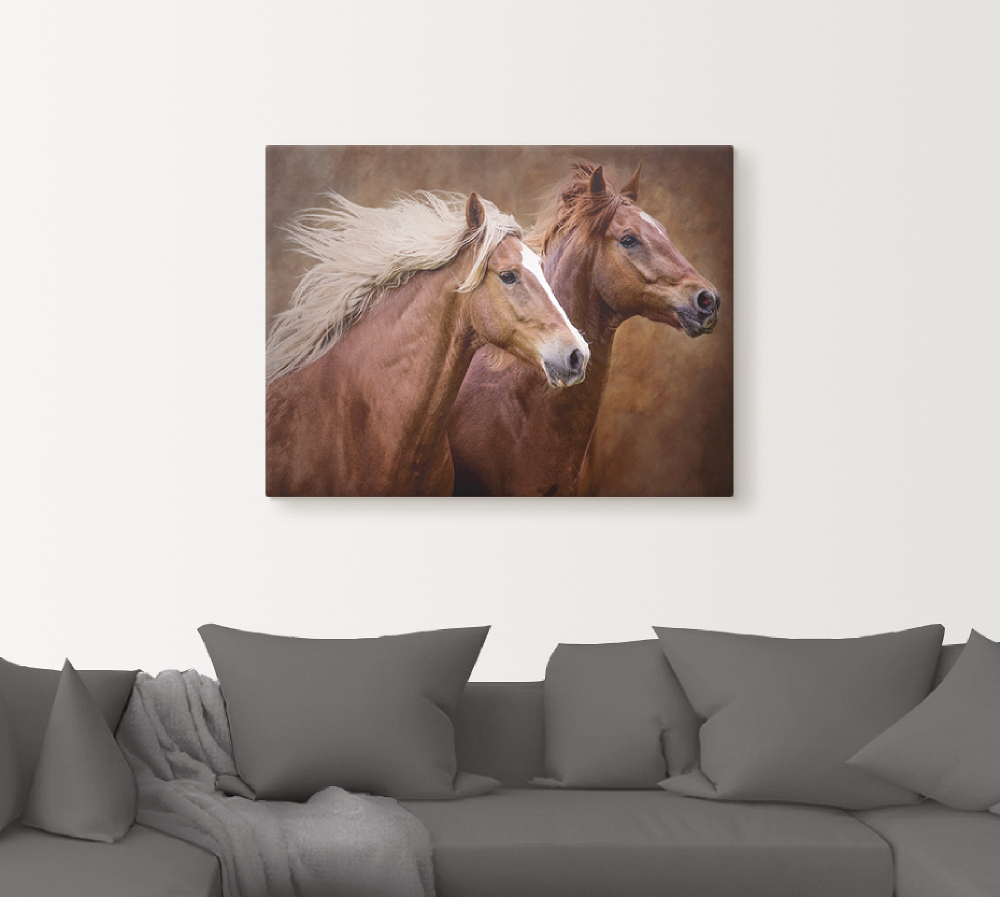 Artland Tableau sur toile »Reinrassige Pferde I« Animaux de compagnie 1 cuis tlg. tendu sur cadre en bois
