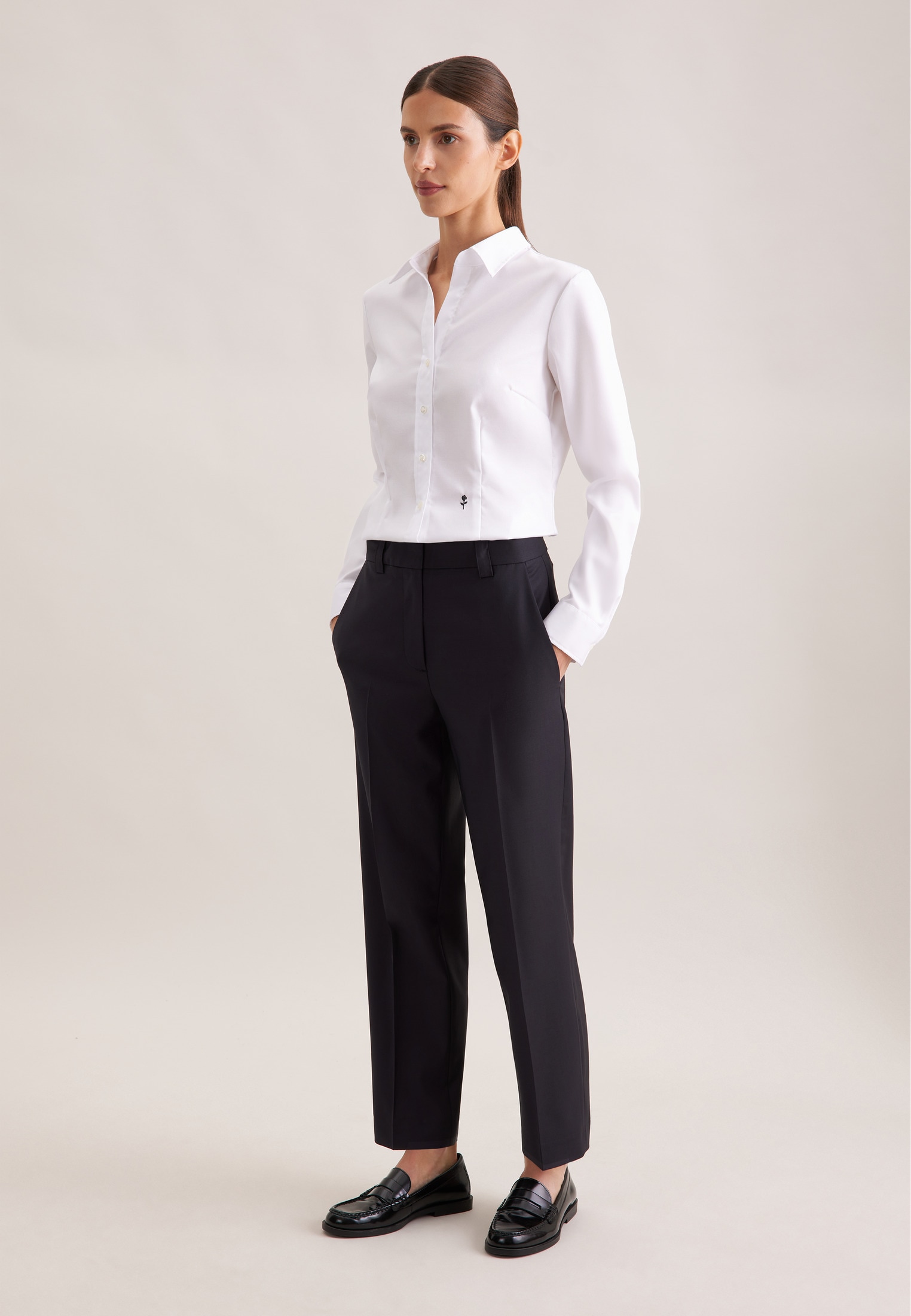 seidensticker Hemdbluse »Schwarze Rose«, 1/1 Kragen Uni
