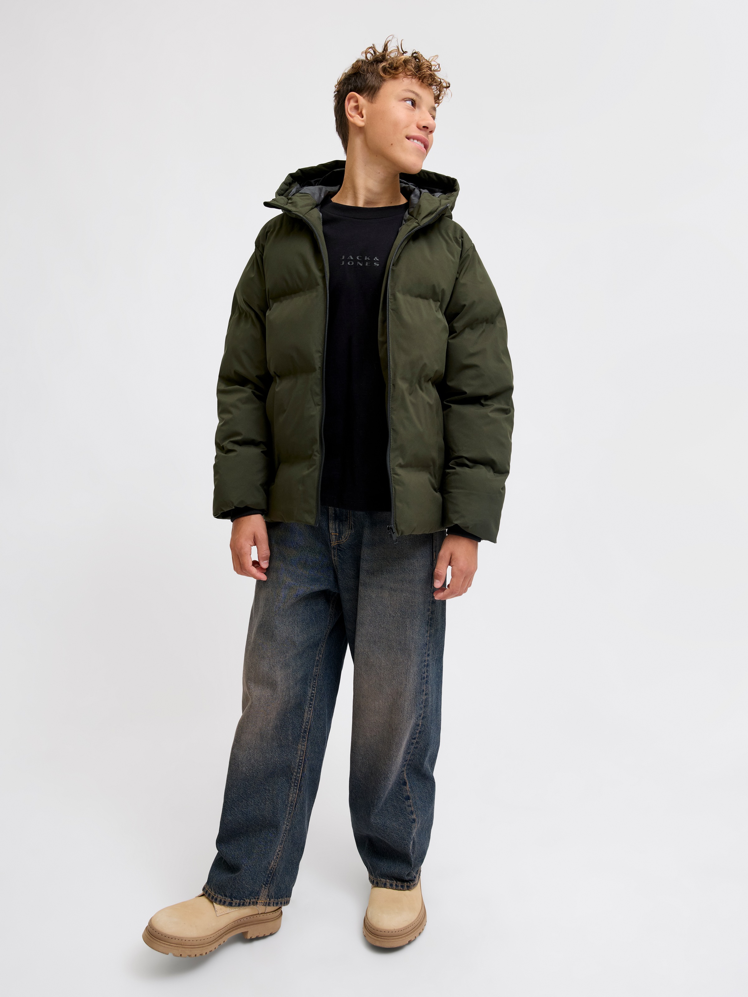 Jack & Jones Junior Steppjacke »JJKAITO PUFFER JACKET LN JNR« mit Kapuze