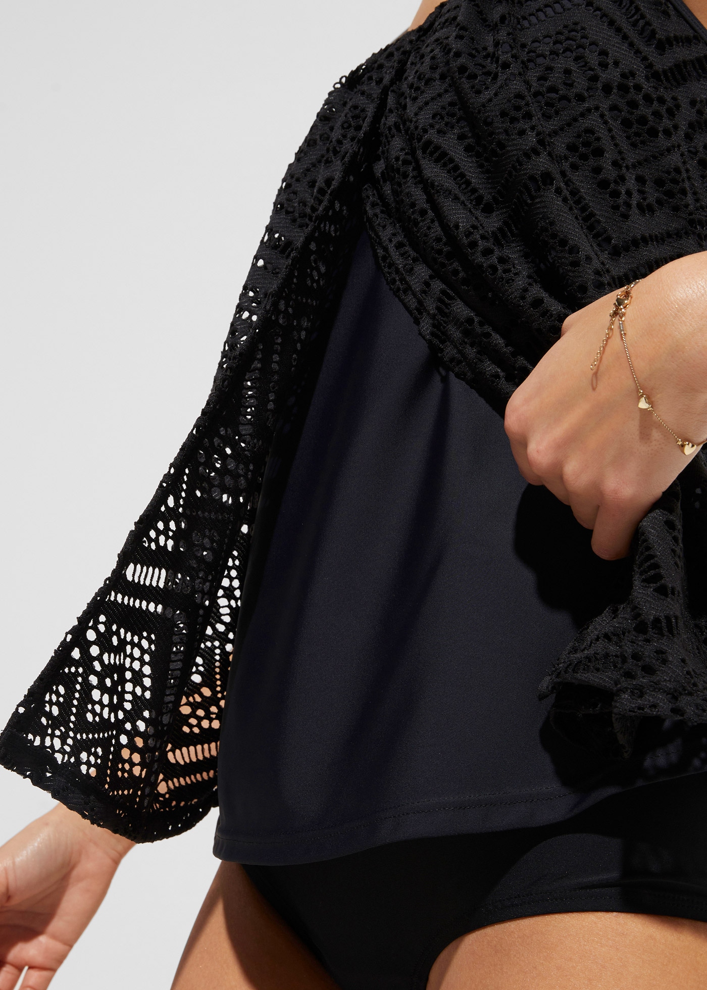 bonprix Haut de tankini »Tankinioberteil aus Spitze« bequeme Passform, unifarben, mit Spitzen-Details