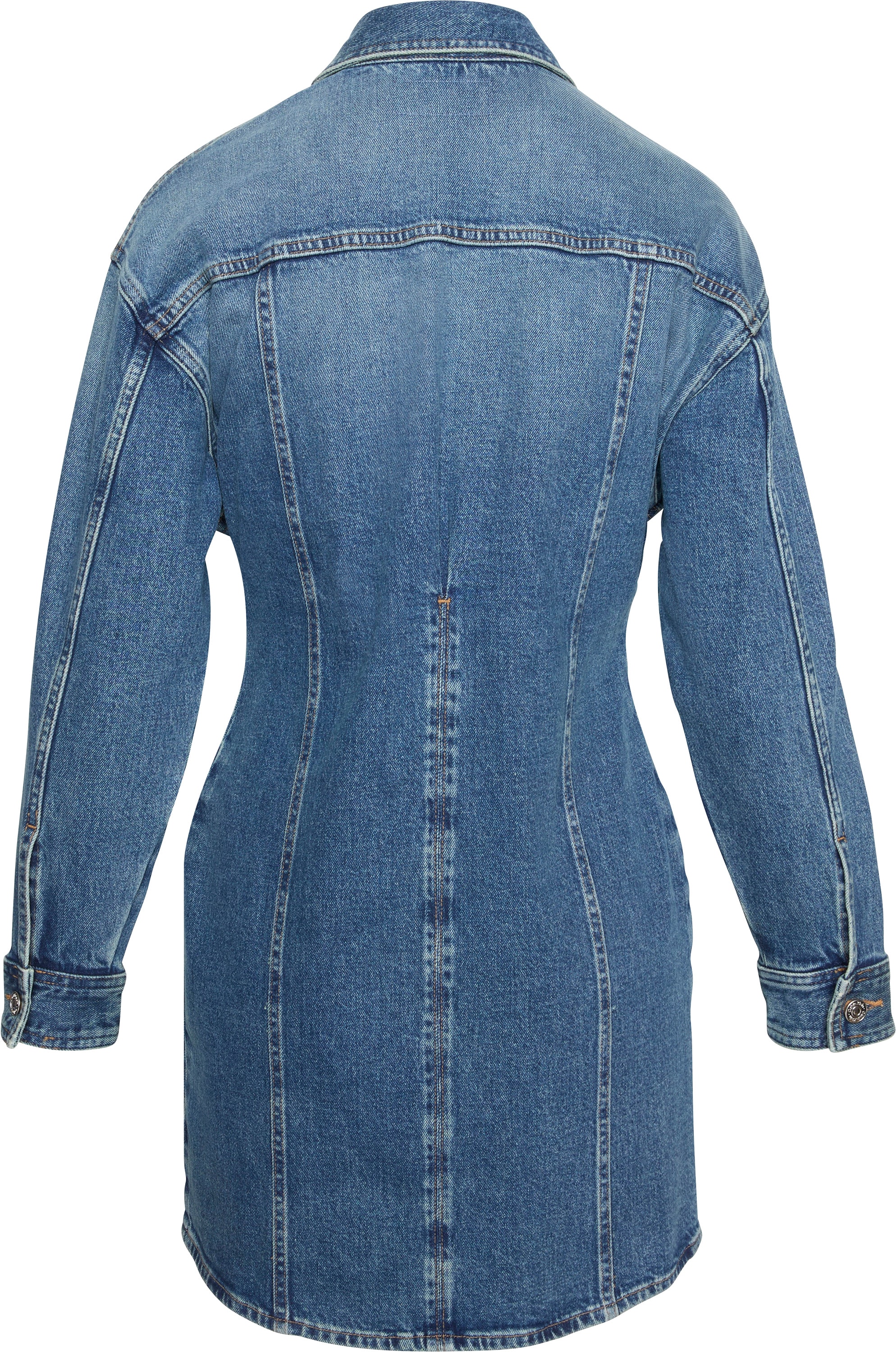 Calvin Klein Jeans Robe en jean »LS DENIM MINI DRESS« Mit Rundhalsausschnitt, figurbetont