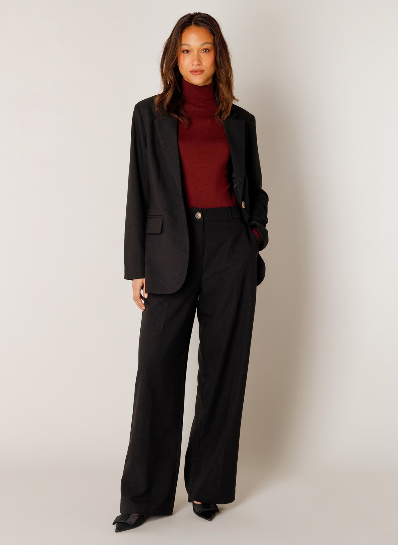 Base Level Veste blazer »Yella« avec fermeture à 1 bouton et viscose