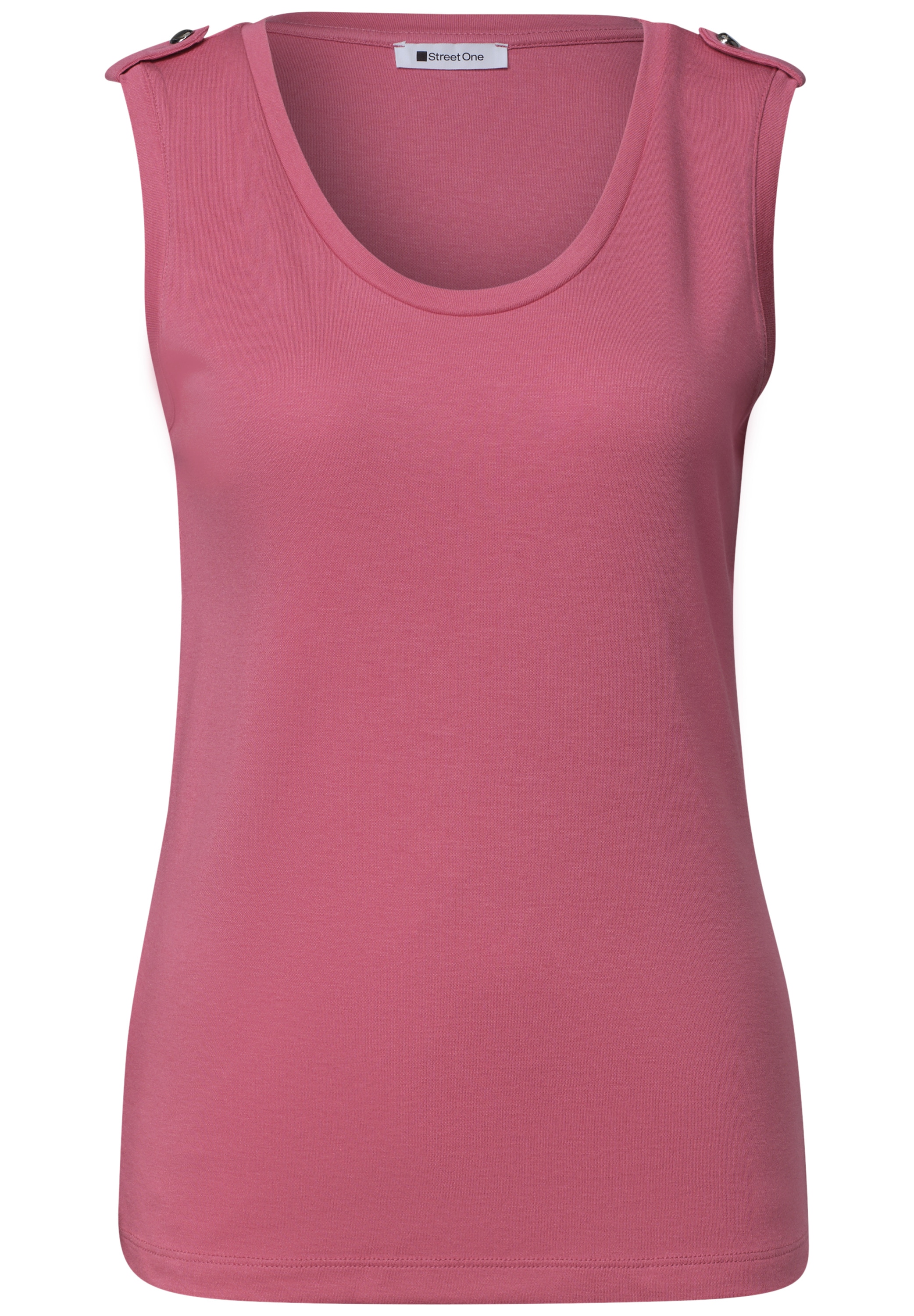 STREET ONE Haut de chemise top d'été avec col en V et détail à boutons