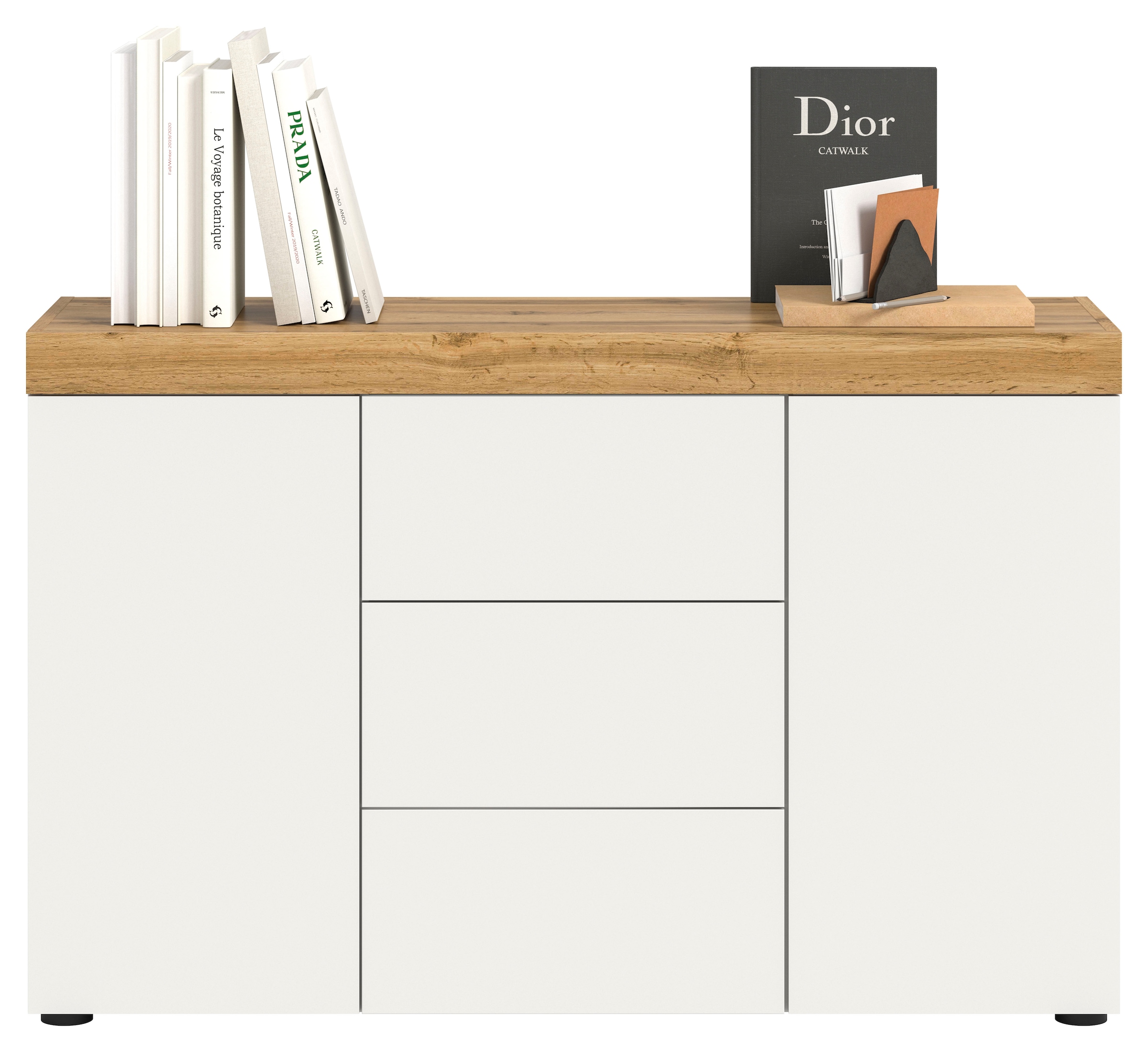 GOODproduct Sideboard »MAMBO, Breite 125cm, 2 Türen, 3 Schubkästen, push-2-open« 2 farbige Ausführung, in verschiedenen Farben erhältlich, 1 cuis tlg. Sideboard, Kommode, Wohnzimmer, Flur, Arbeitszimmer